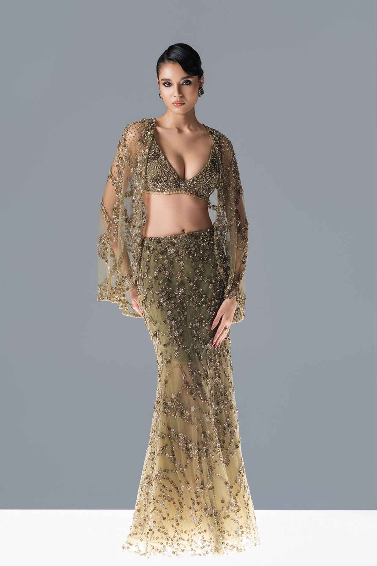 Nova Fern Lehenga Cape Set