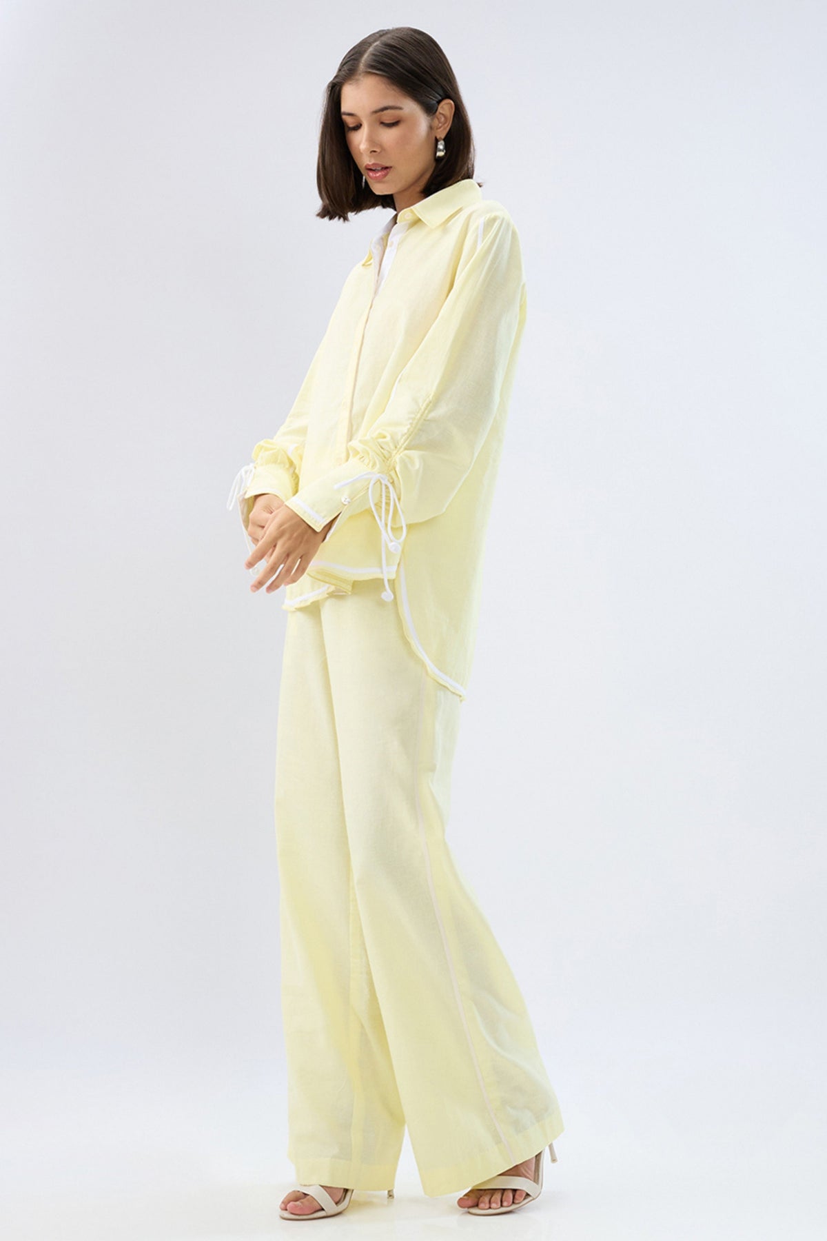 Yellow Shirt Style Co-ord Set