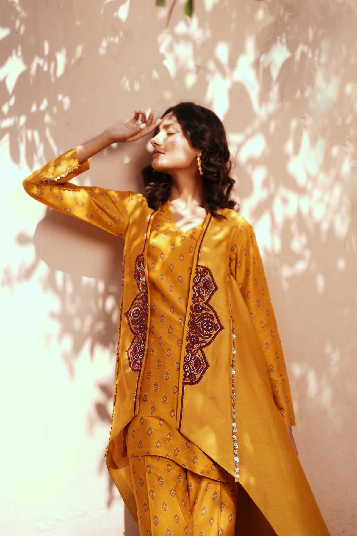 Golden Yellow Chanderi Kurta Set