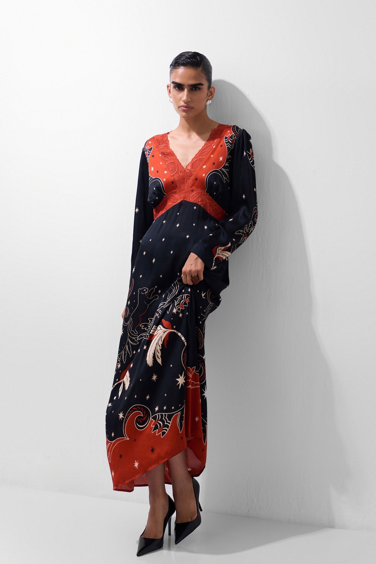 Aura Maxi Nocturnal Jungle Dress