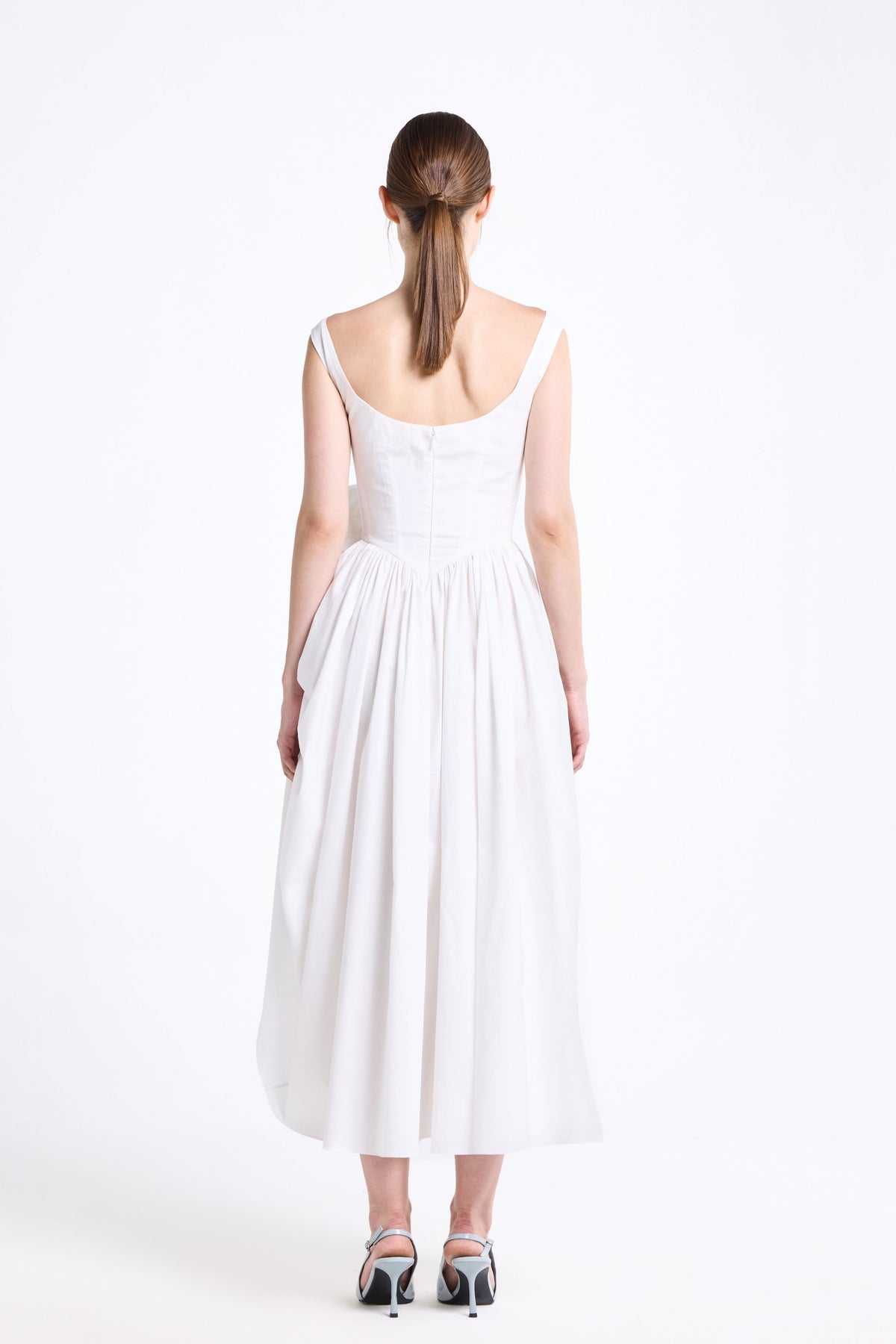 White U-Neck Midi