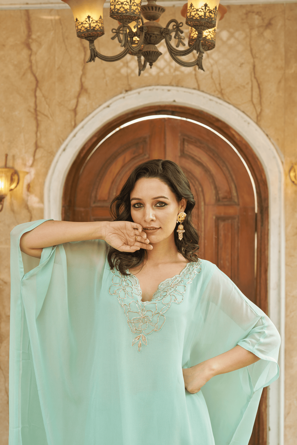 Ruya Aqua Kaftan Set