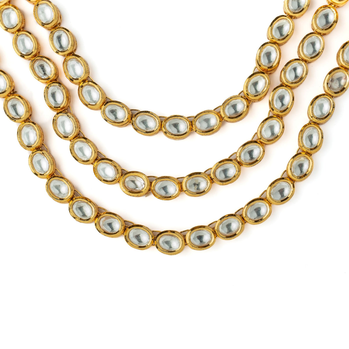 Gold Kundan Polki Necklace Set