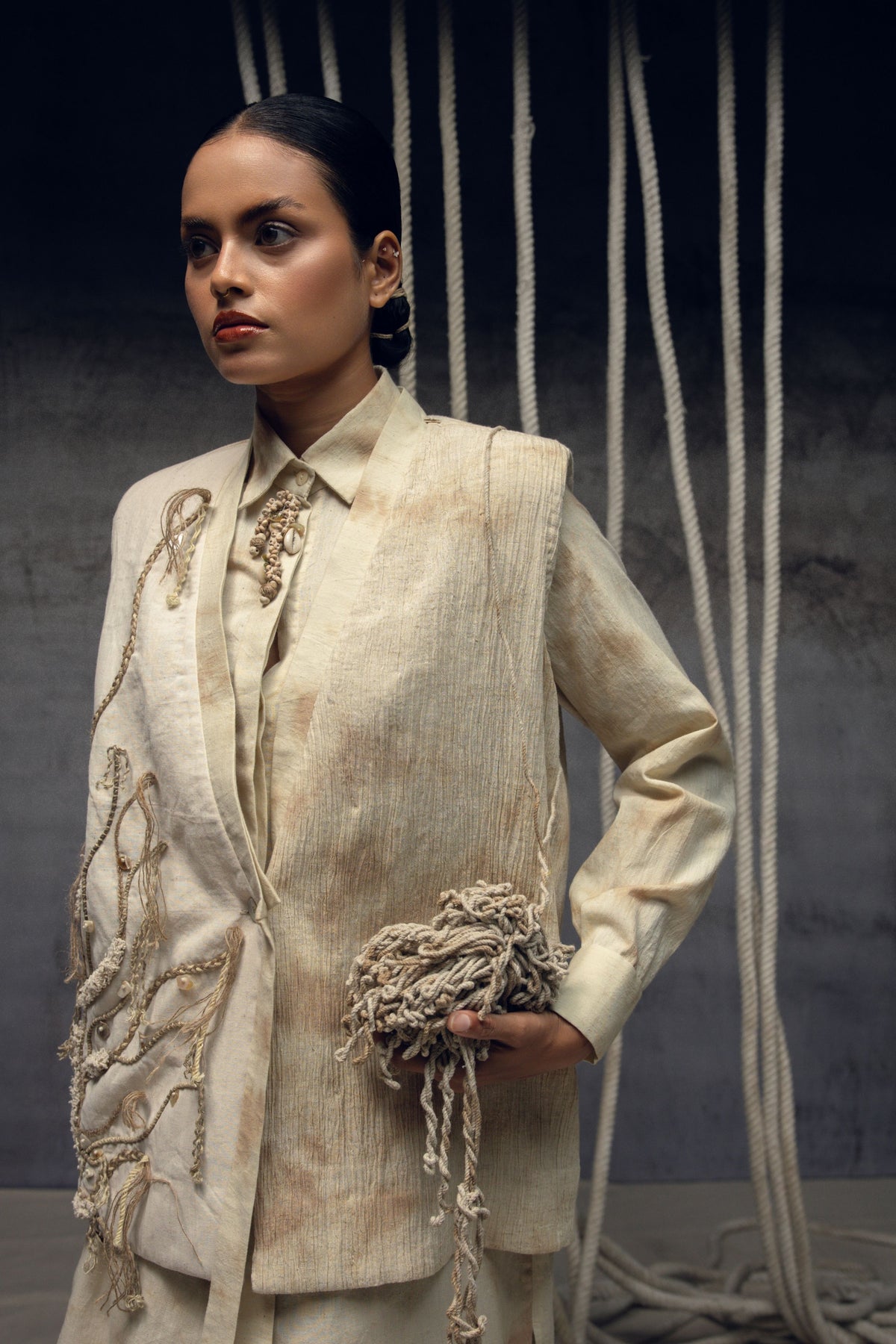 Khadi Embroidered Jacket