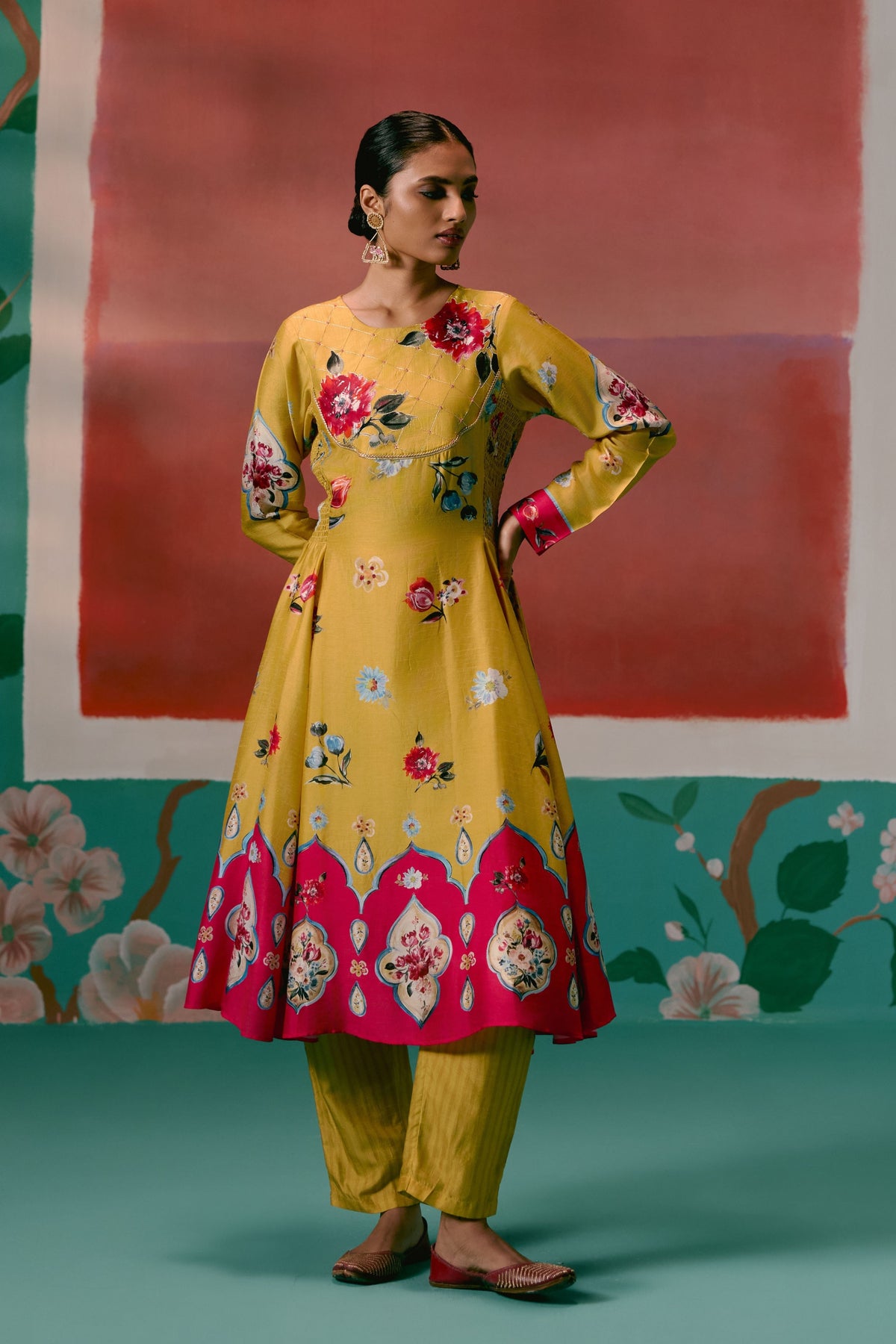Floral Anarkali Set