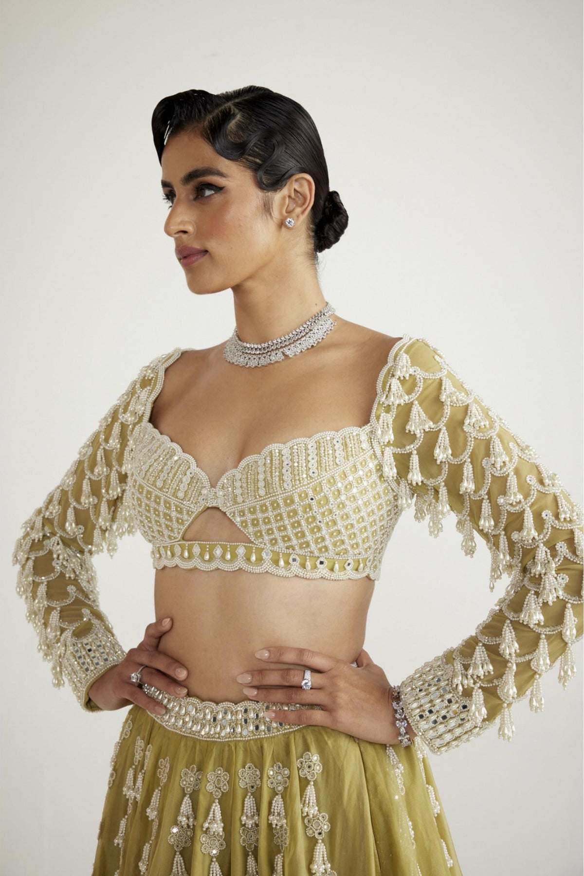 Fern Green Chandelier Lehenga Set