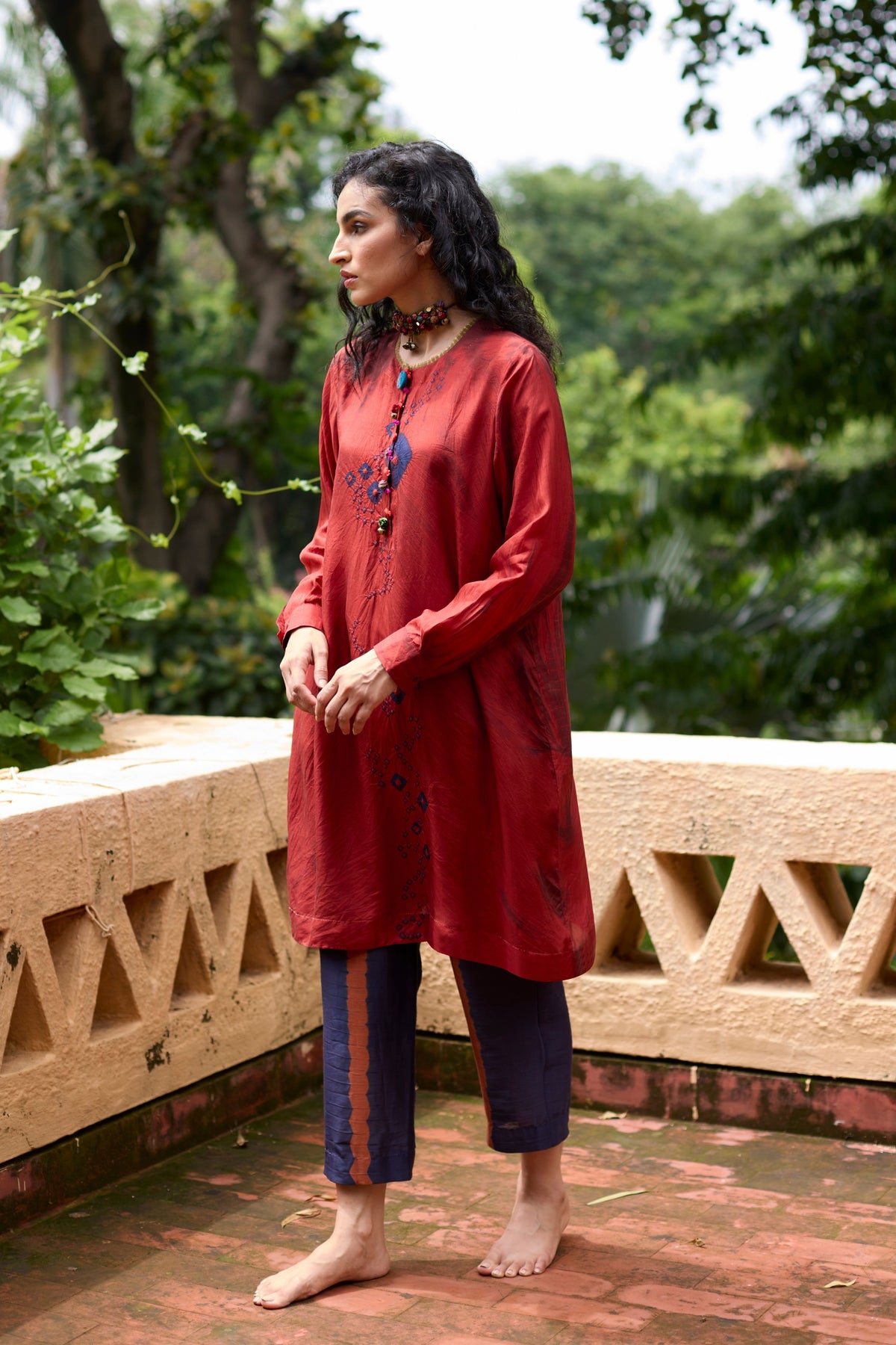 Orange Tie-dye Tunic Set