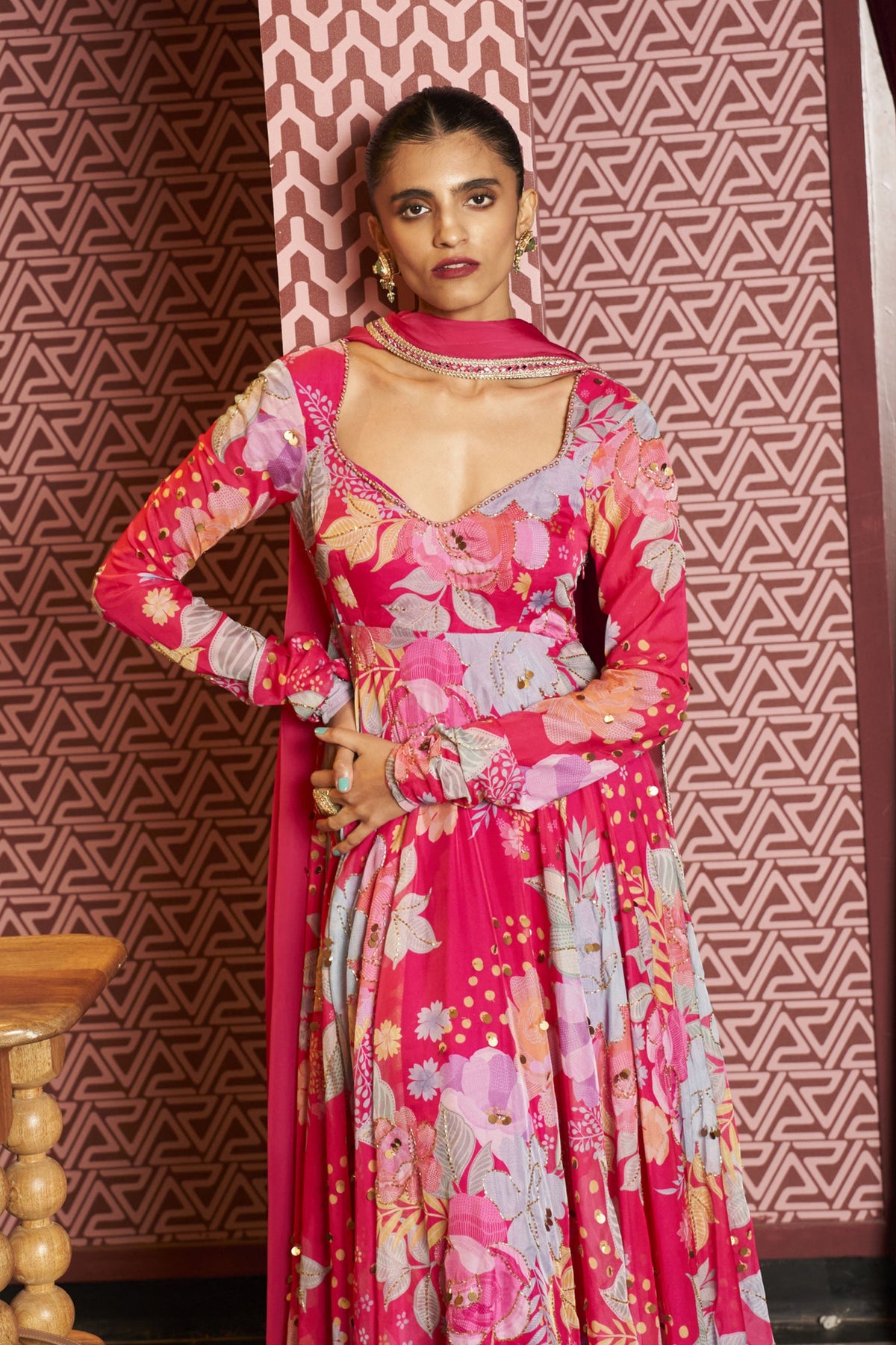 Rani Rush Anarkali Set