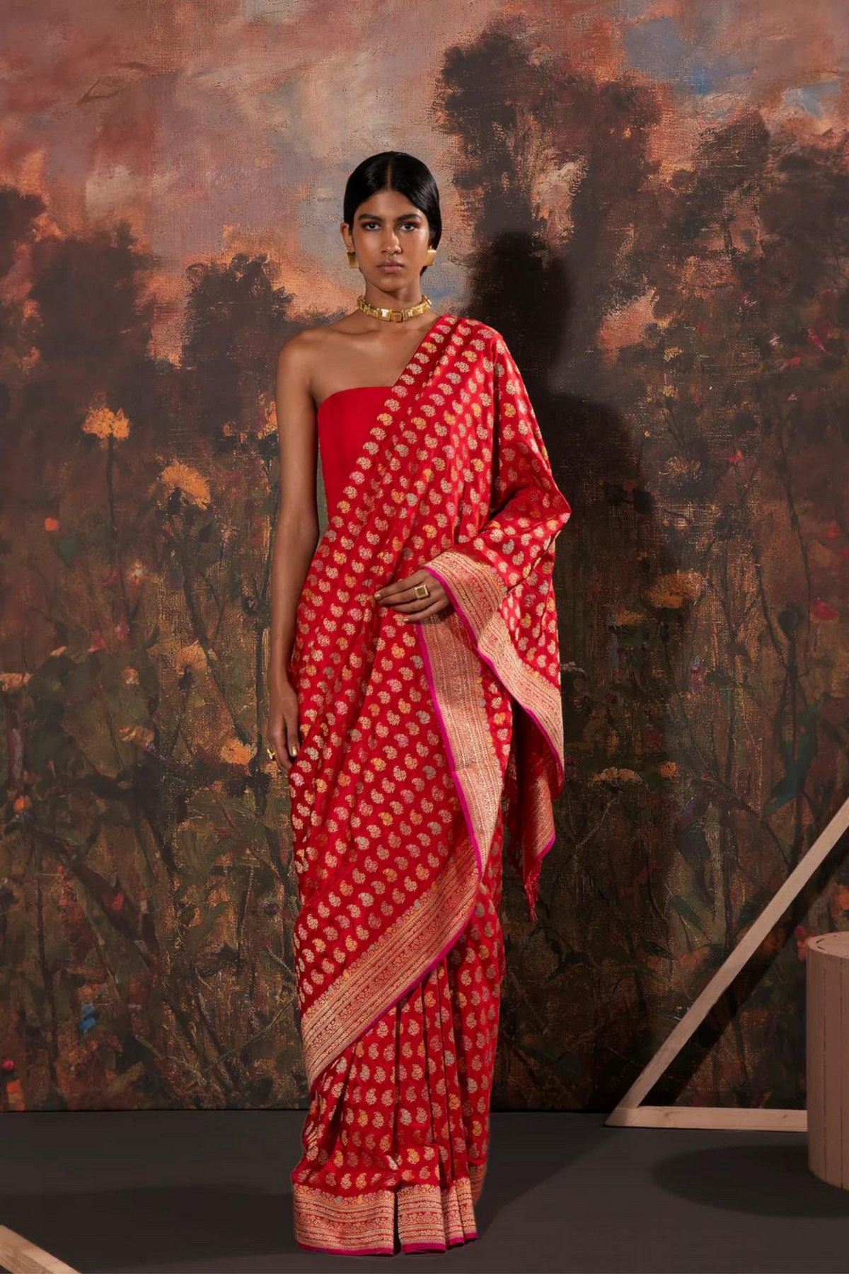 Handwoven Red Silk Saree