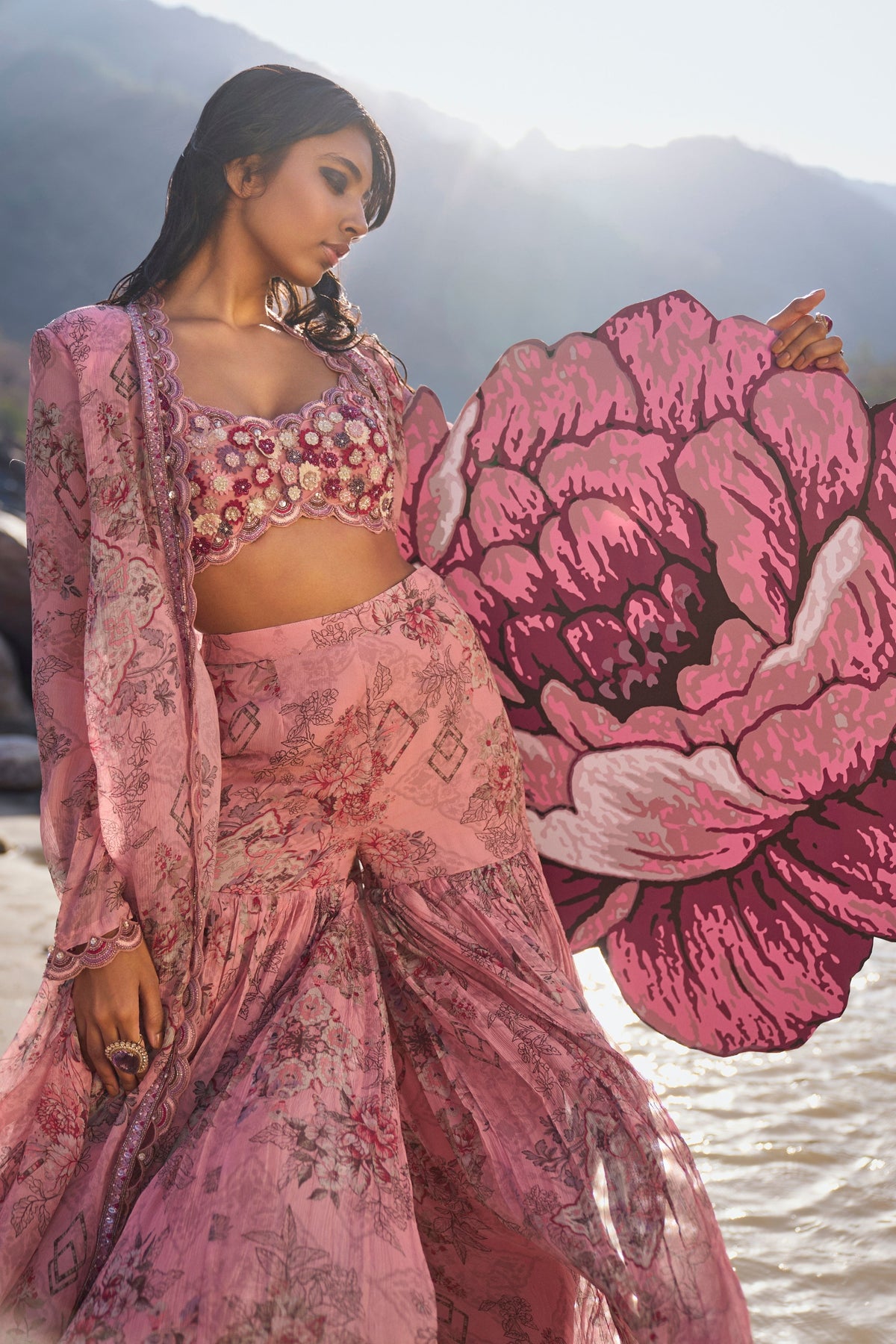 Irina Chiffon Sharara Set