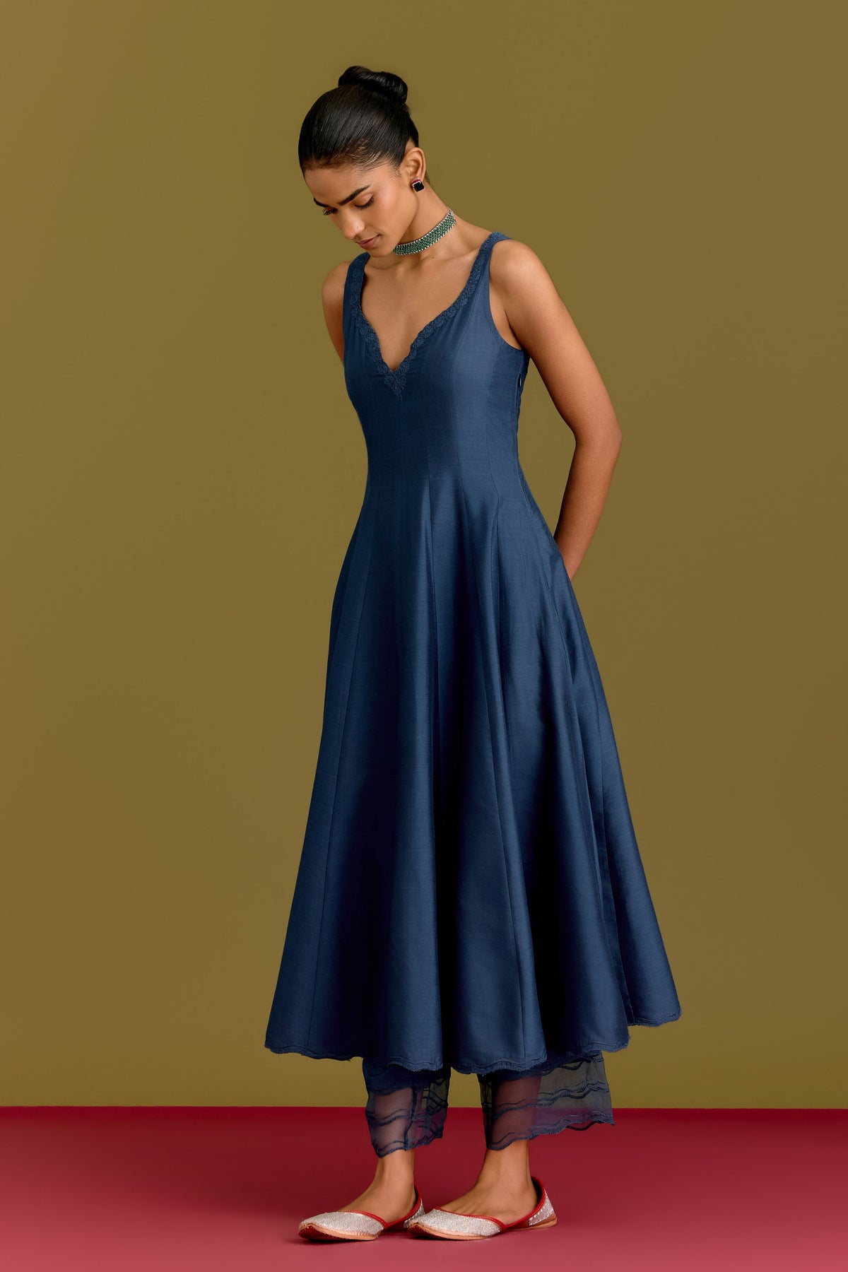 Blue Anarkali Set