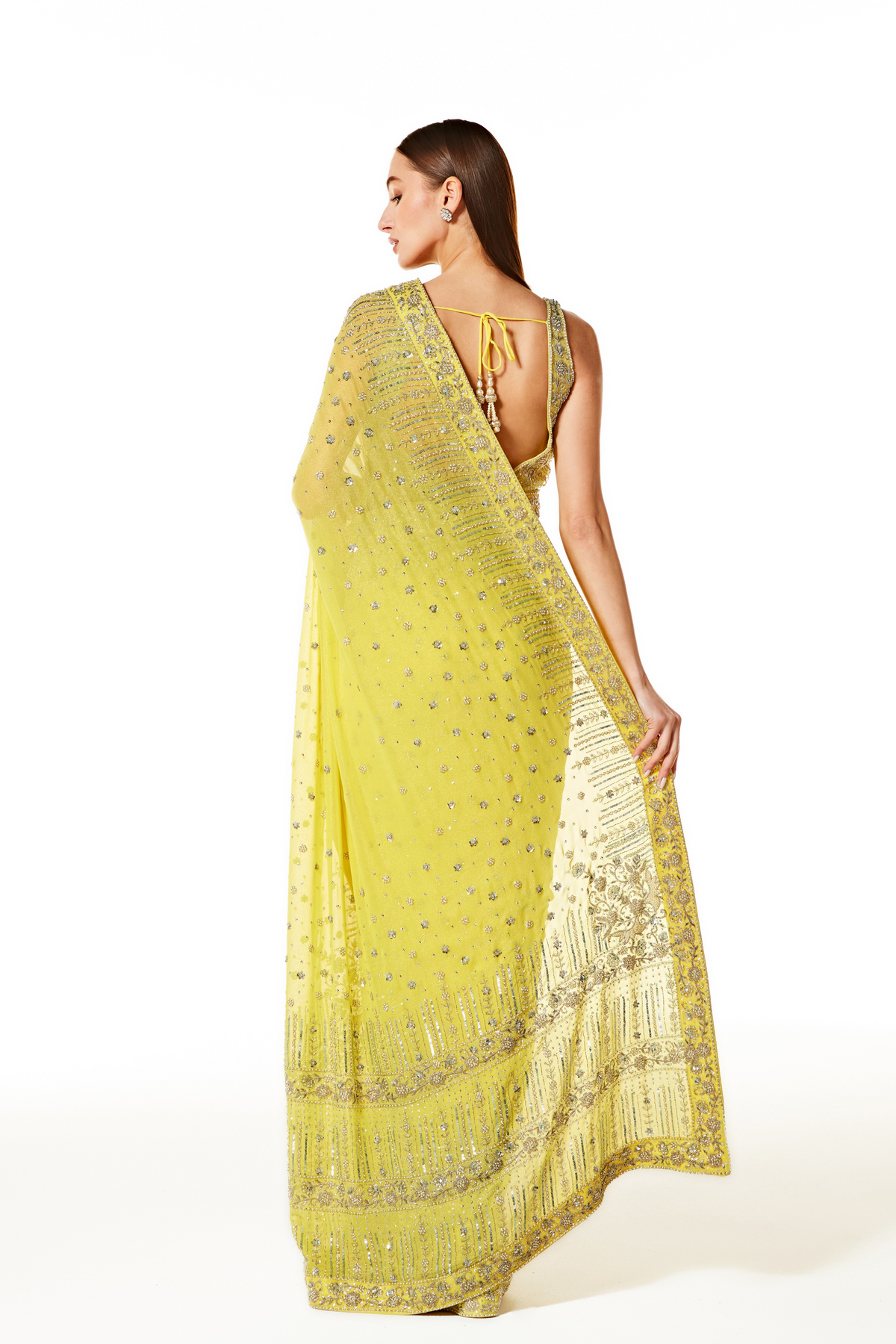 Lime Zaynab Saree Set