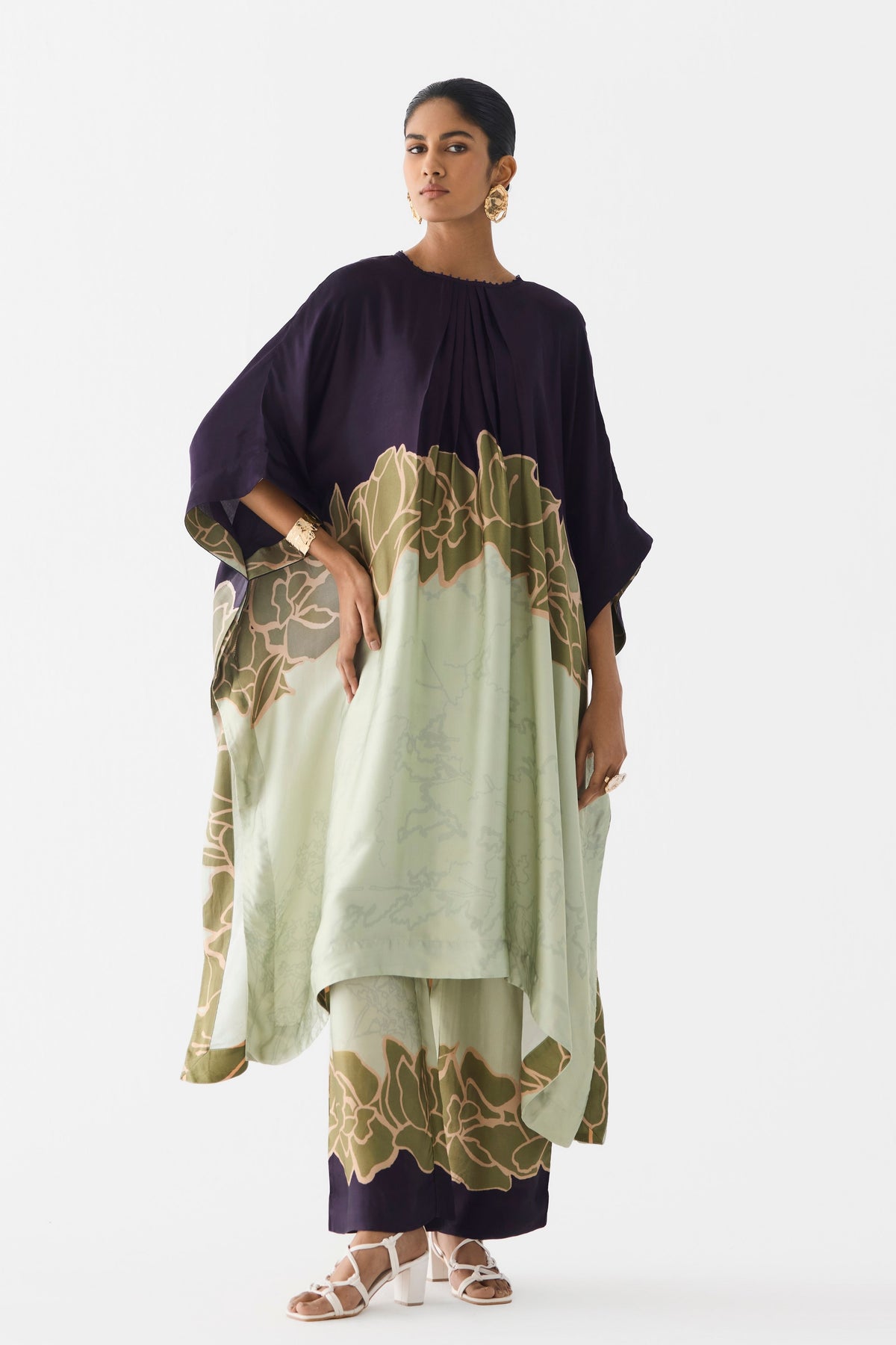 Green Alba Kimono Kurta Set