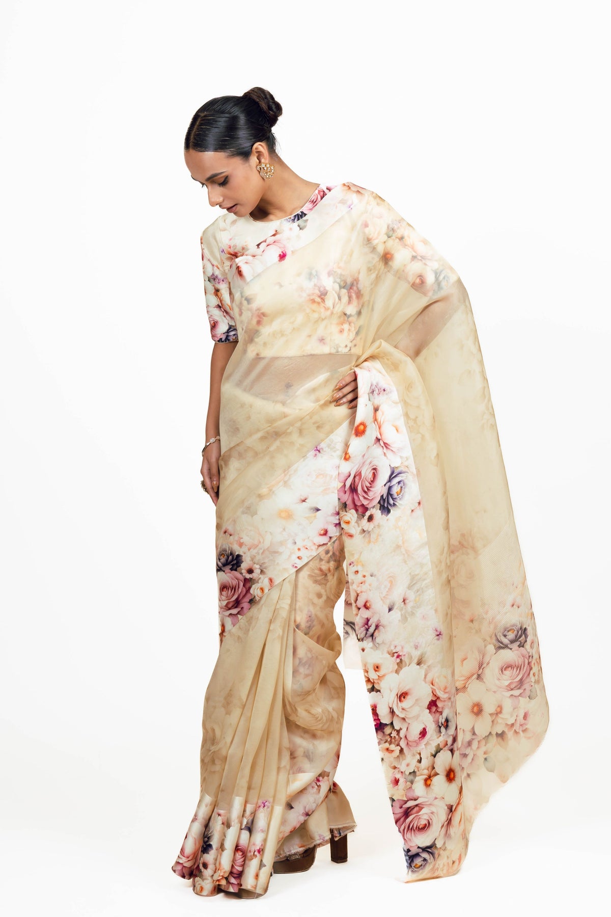 Lina Ivory Organza Saree