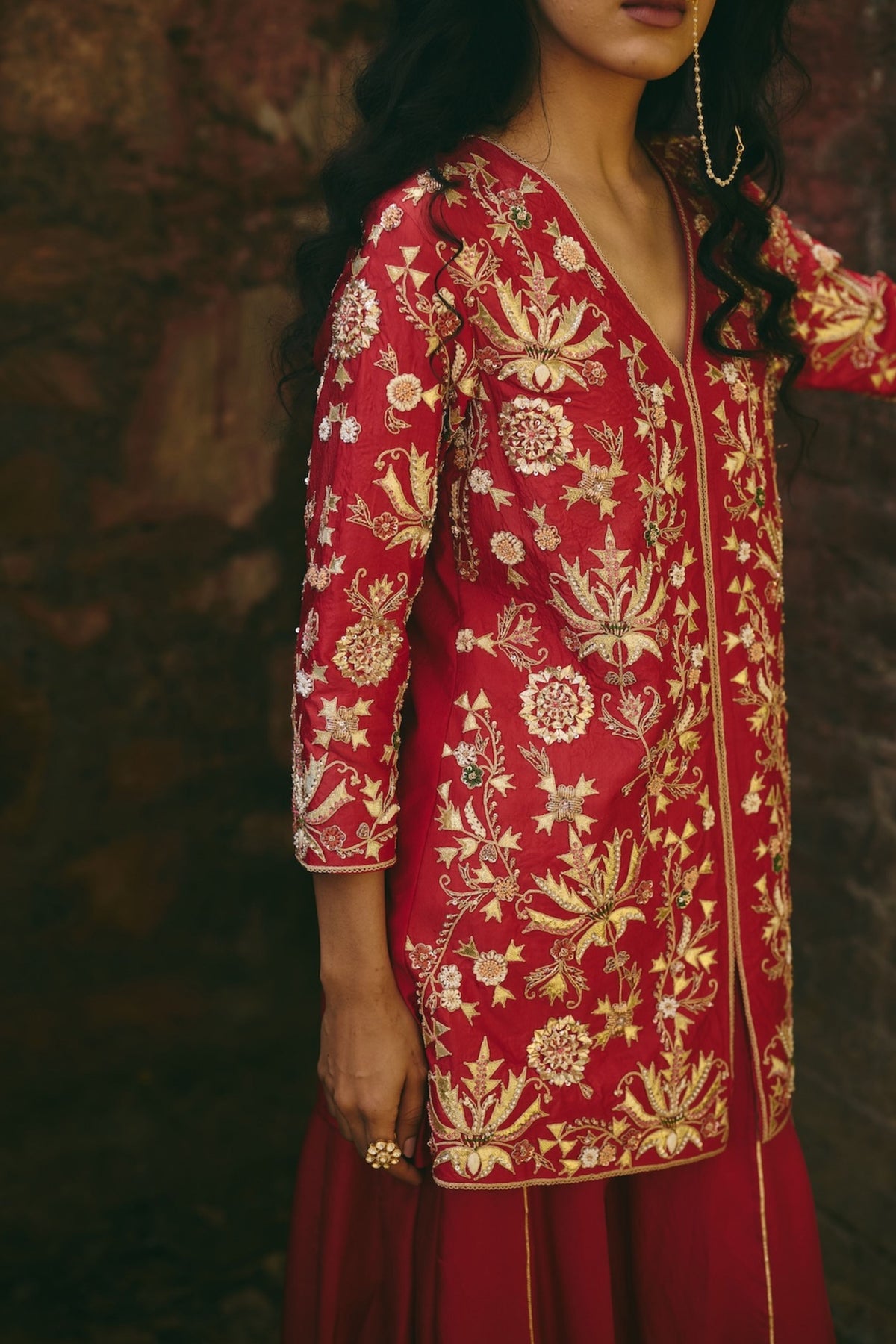 Laalsaravaya Jacket and Sharara