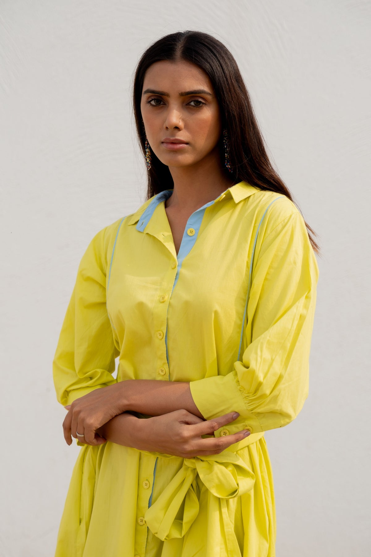 Neembu Yellow Shirt Dress