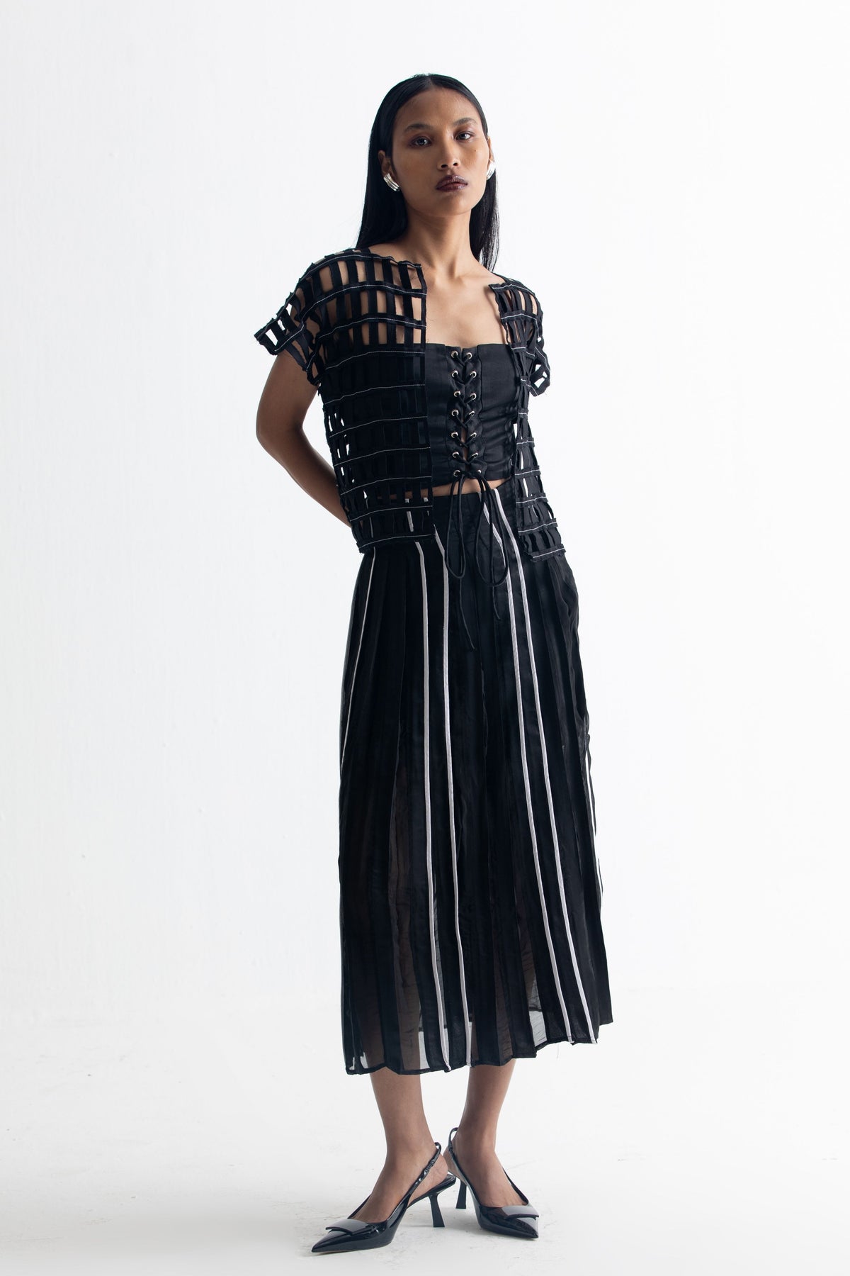 Pleated A-line Skirt