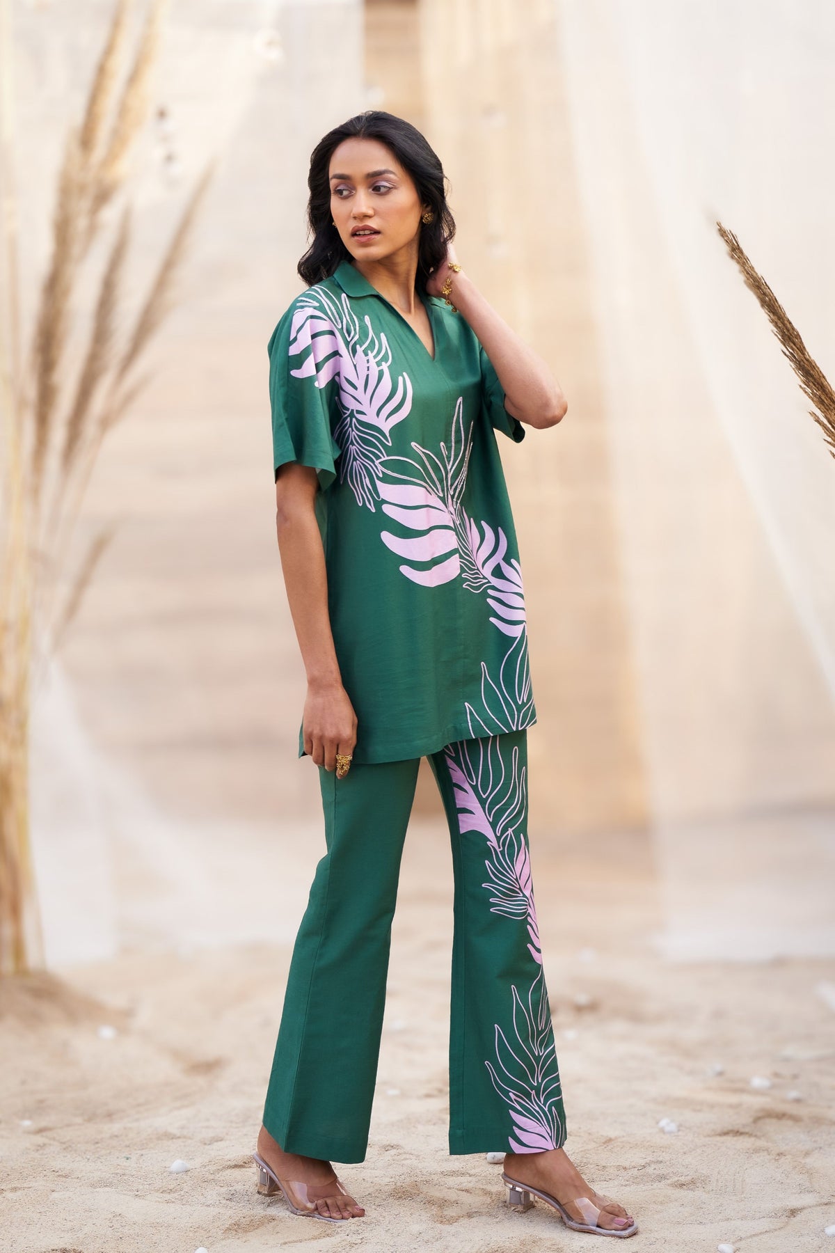 Reveria Green Tunic Set