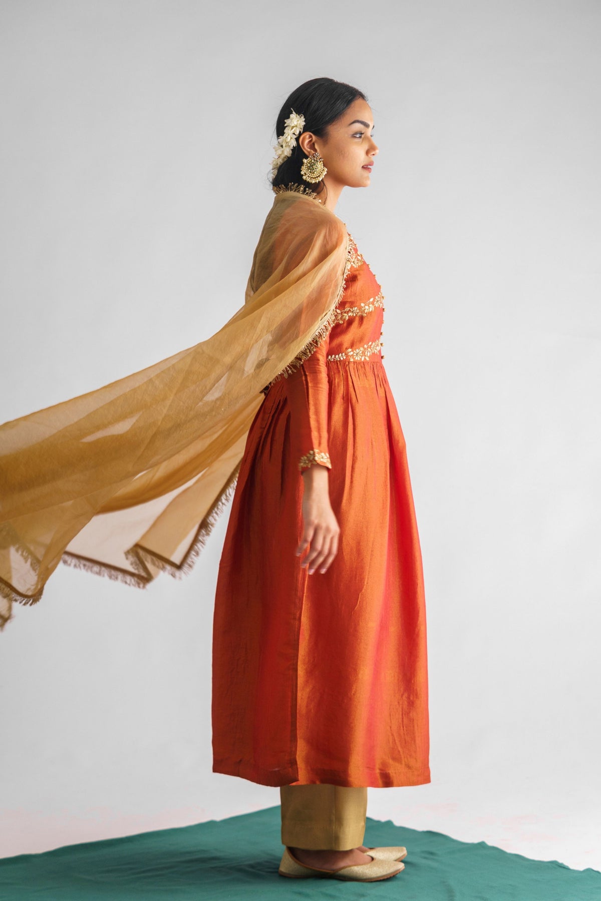 Golden Organza Dupatta