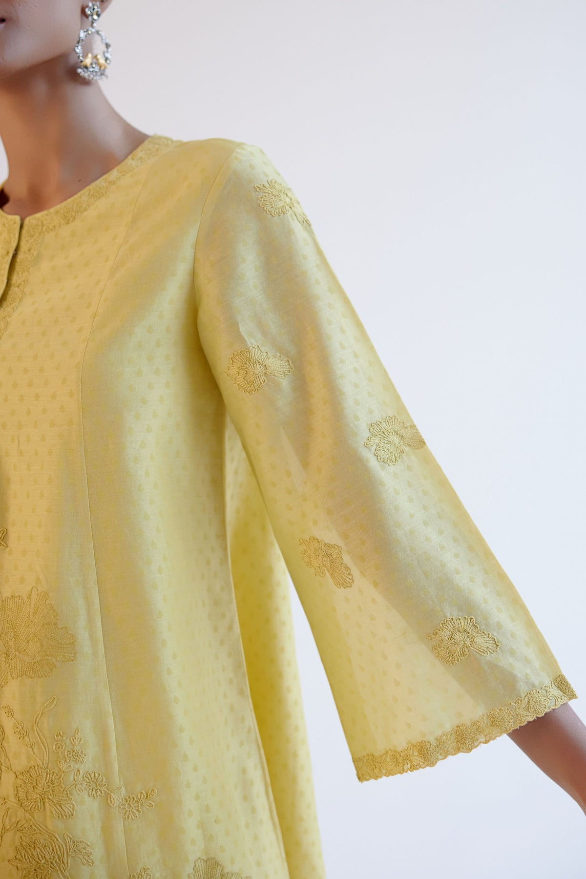 Lemon Yellow Short Kurta Set