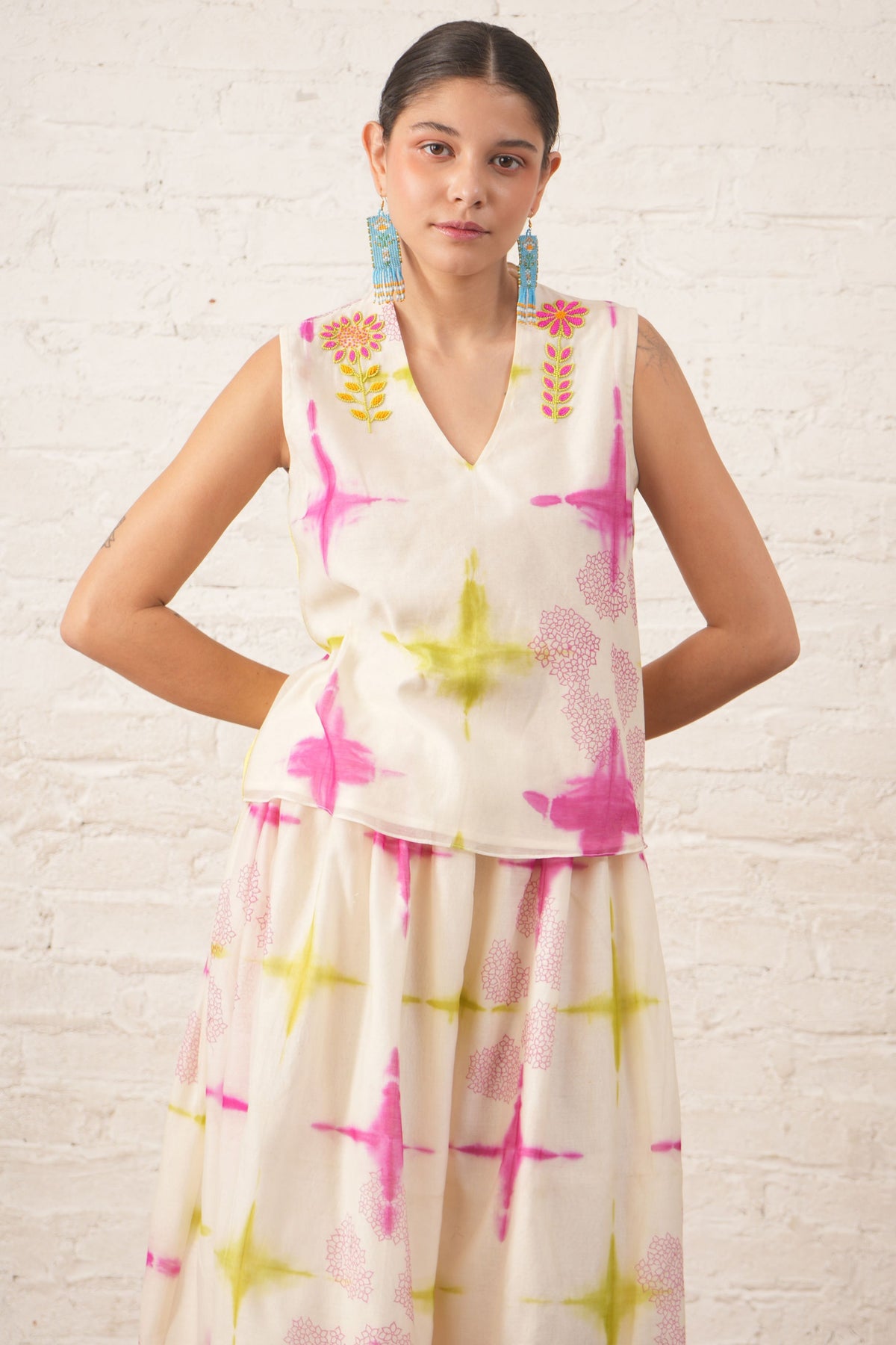 Clamping Printed Skirt Set