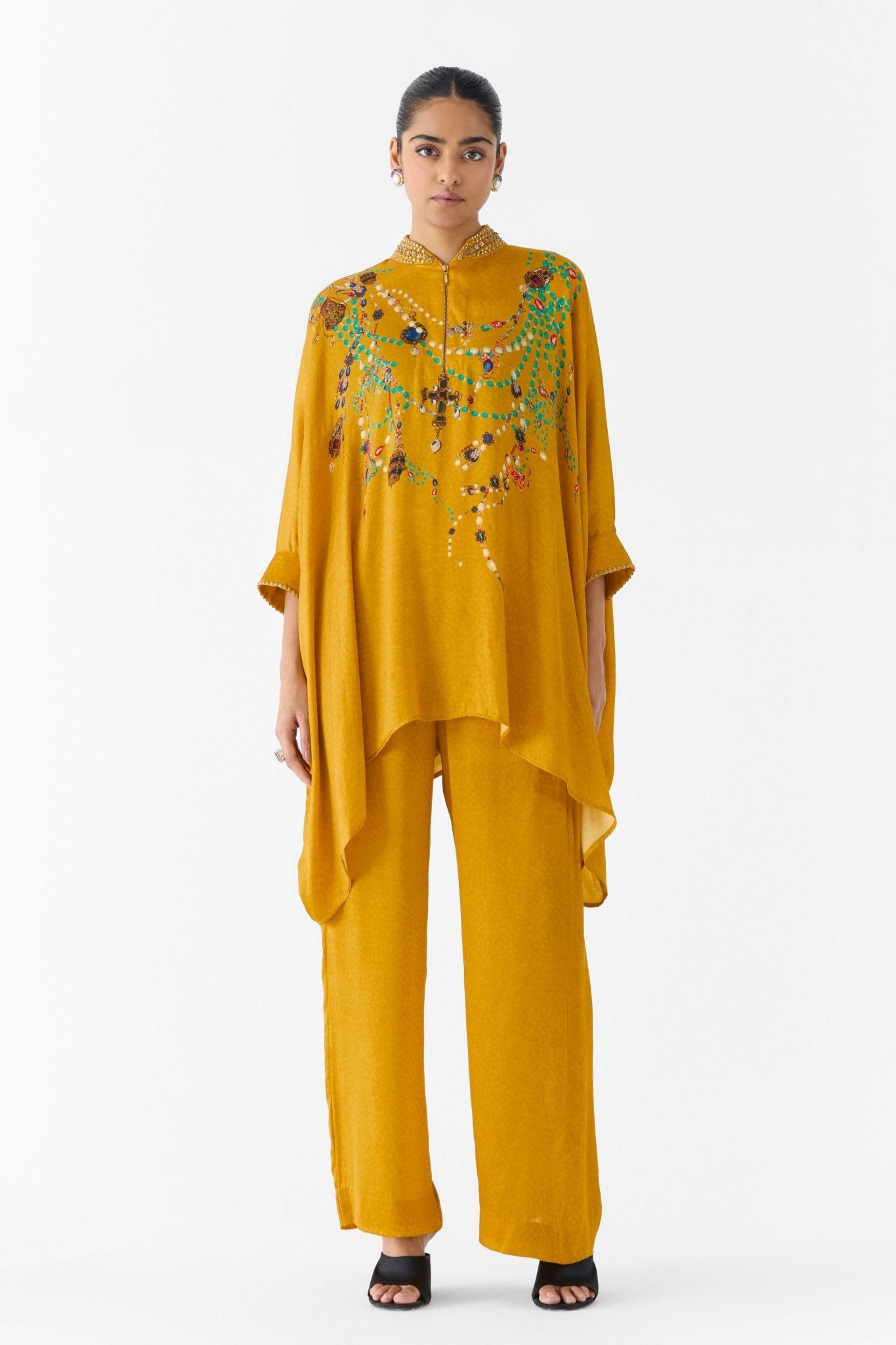 Mustard Maharani Kaftan Set - Studio Rigu - Elahe