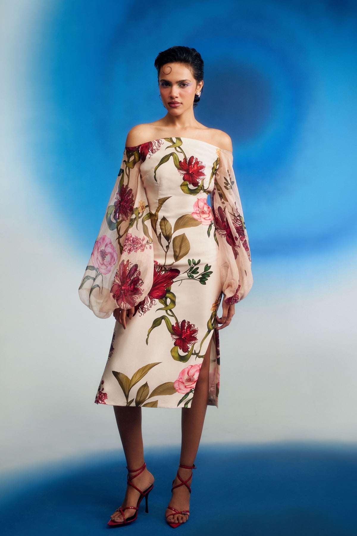 Bishop Sleeves Column Dress