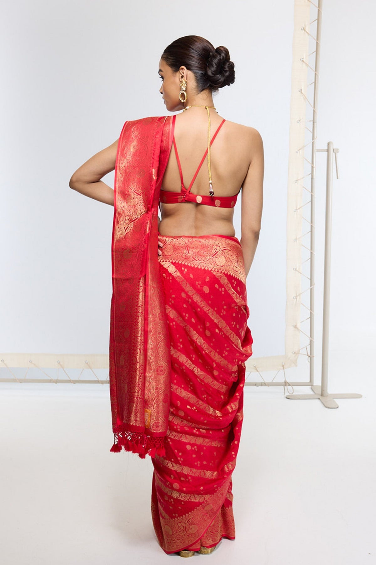 Handwoven Crimson Red Saree