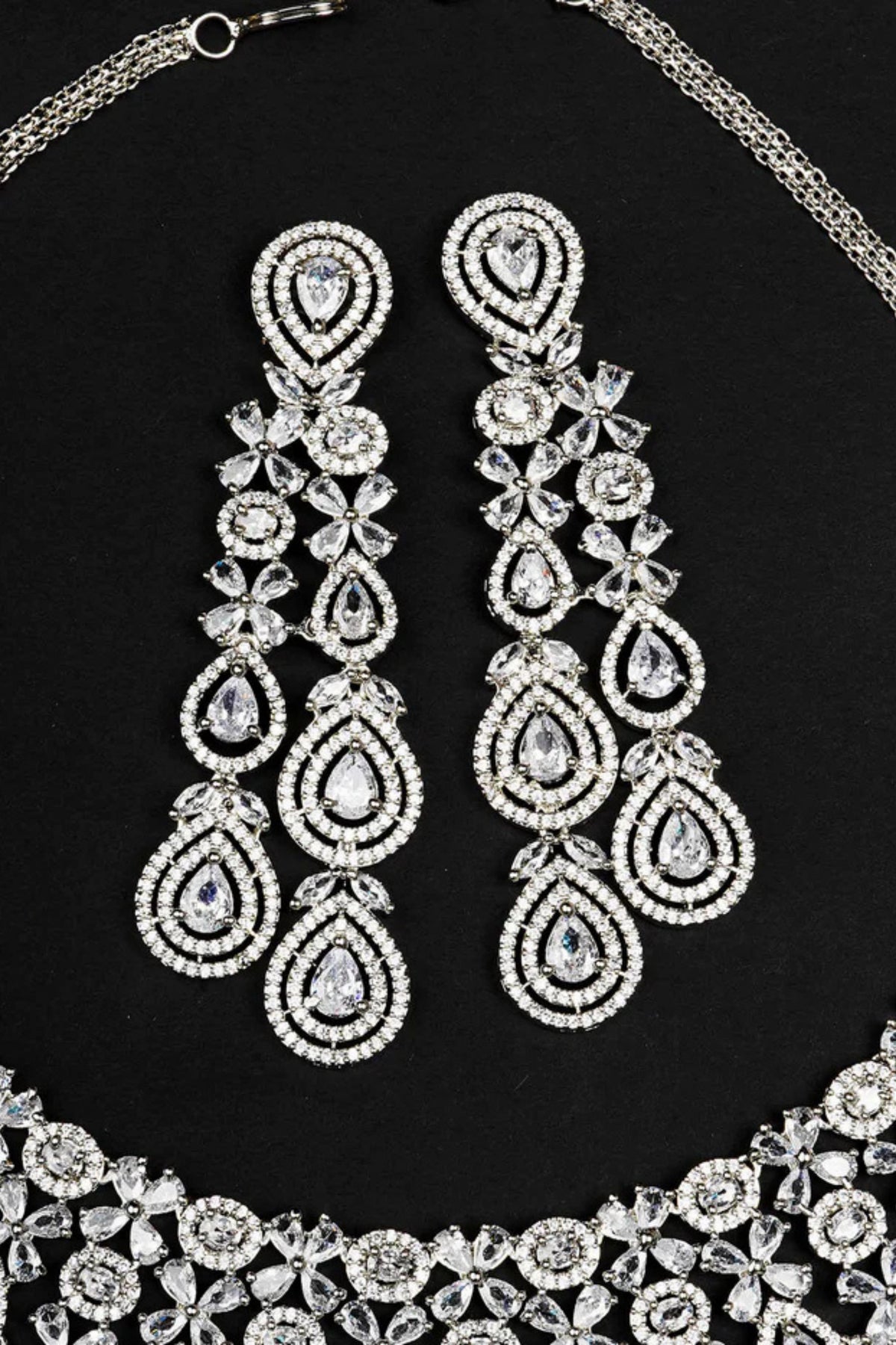 White Diamond Bridal Necklace Set