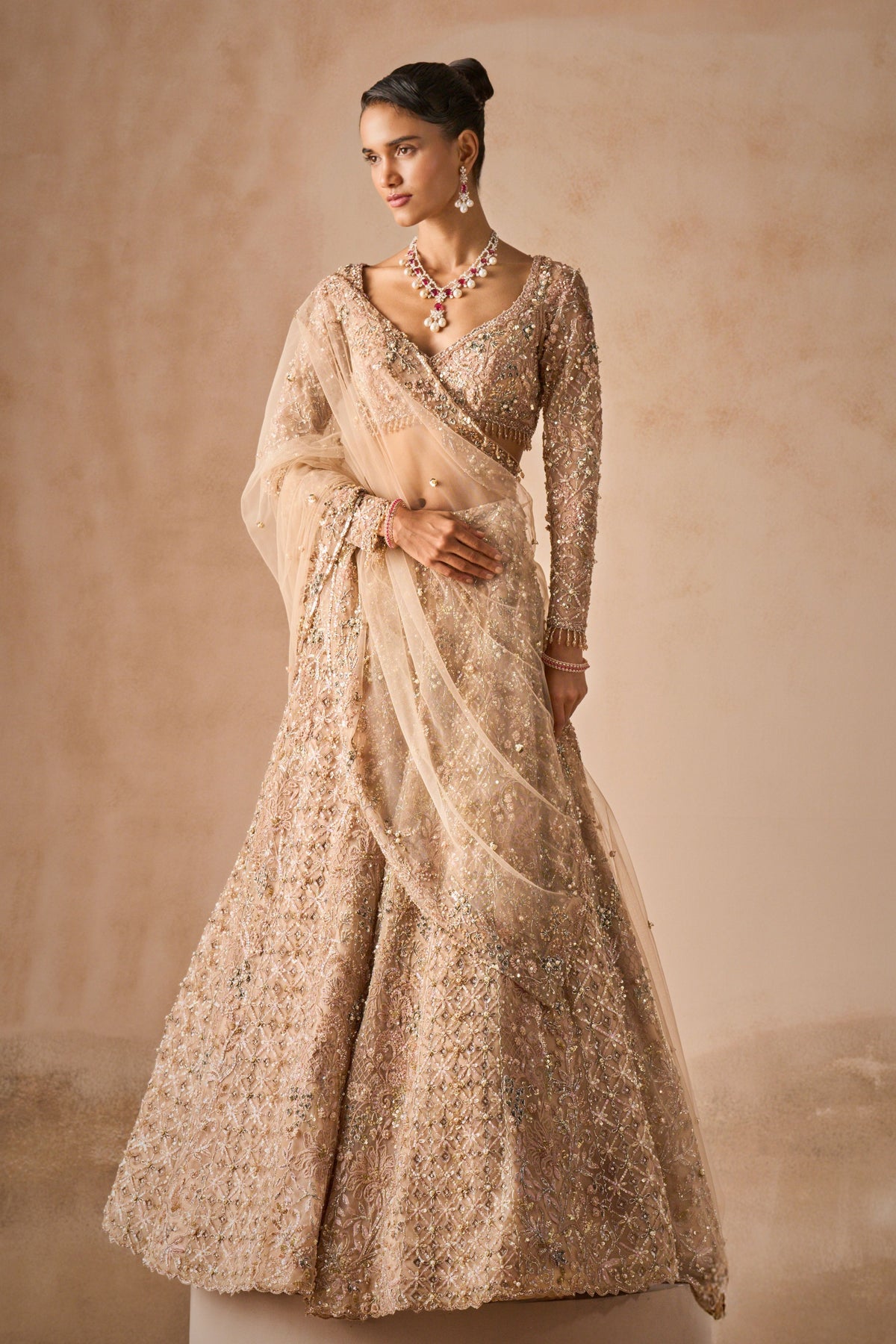 Beige Lehenga Set