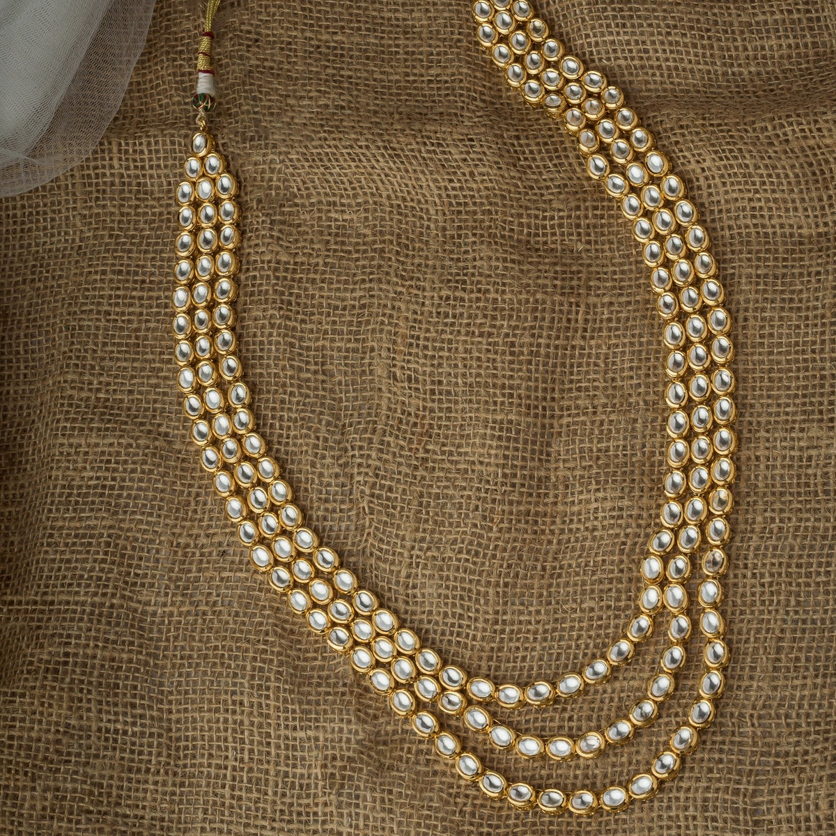 Gold Kundan Polki Necklace Set