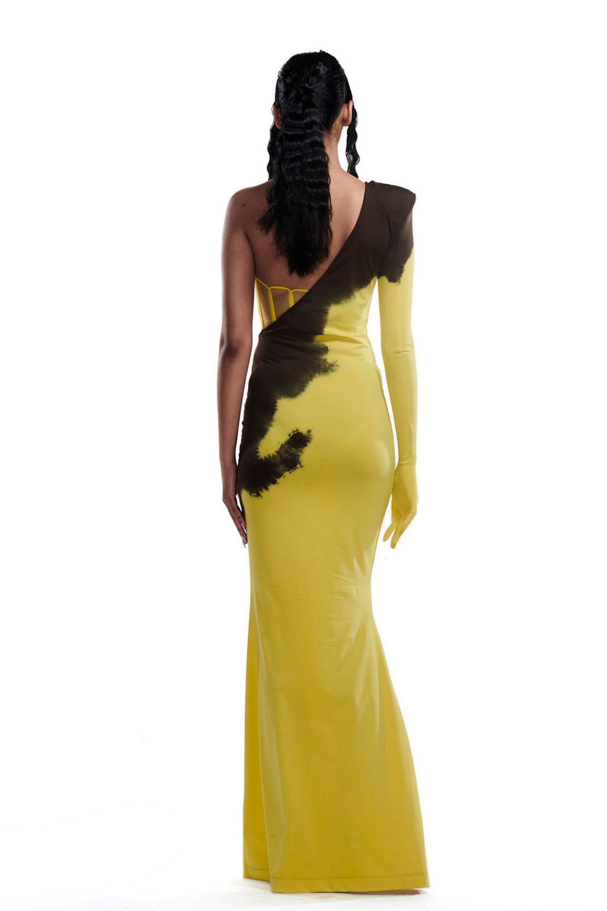 One-shoulder Tie-dye Dress