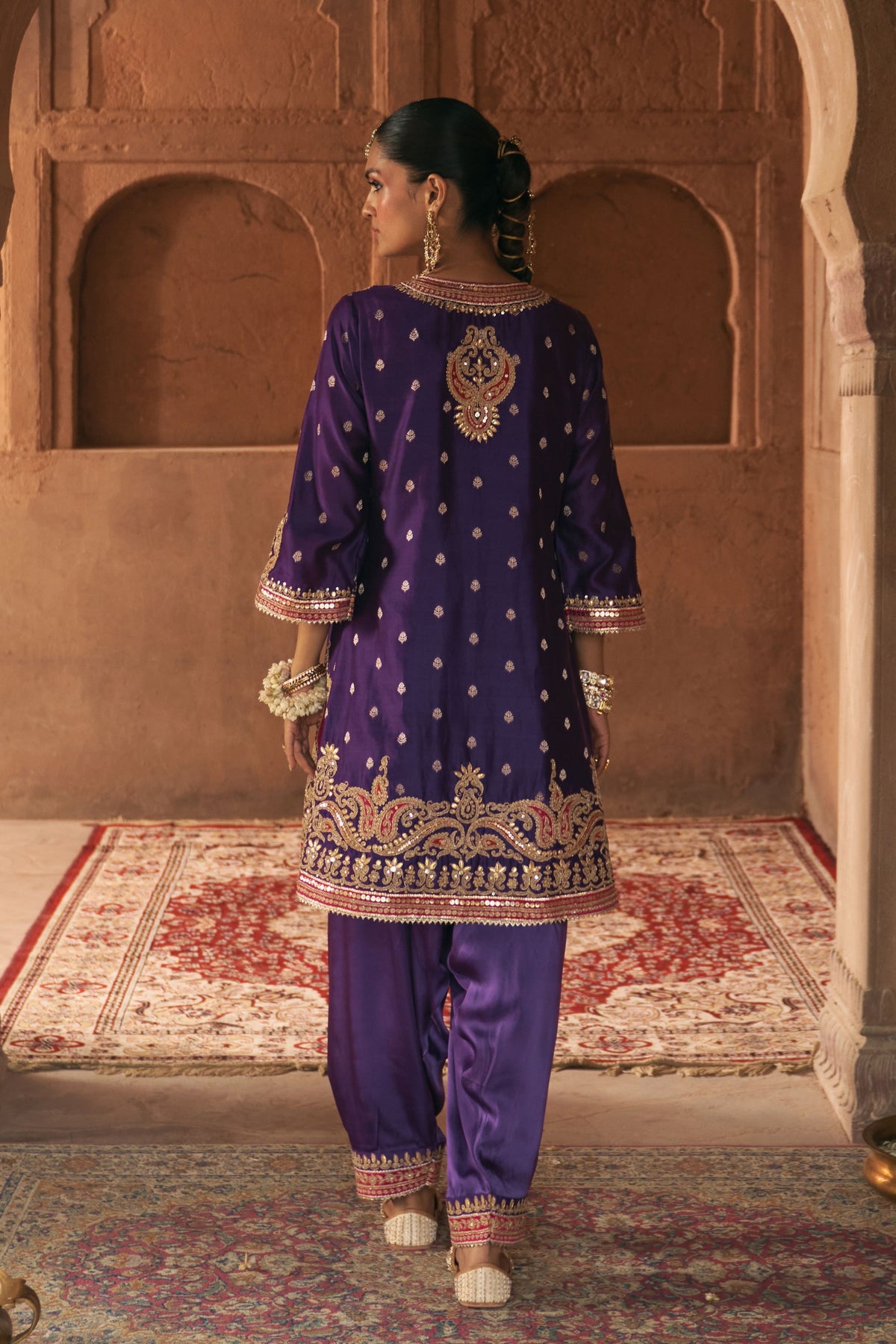 Farhana Purple Kurta Set