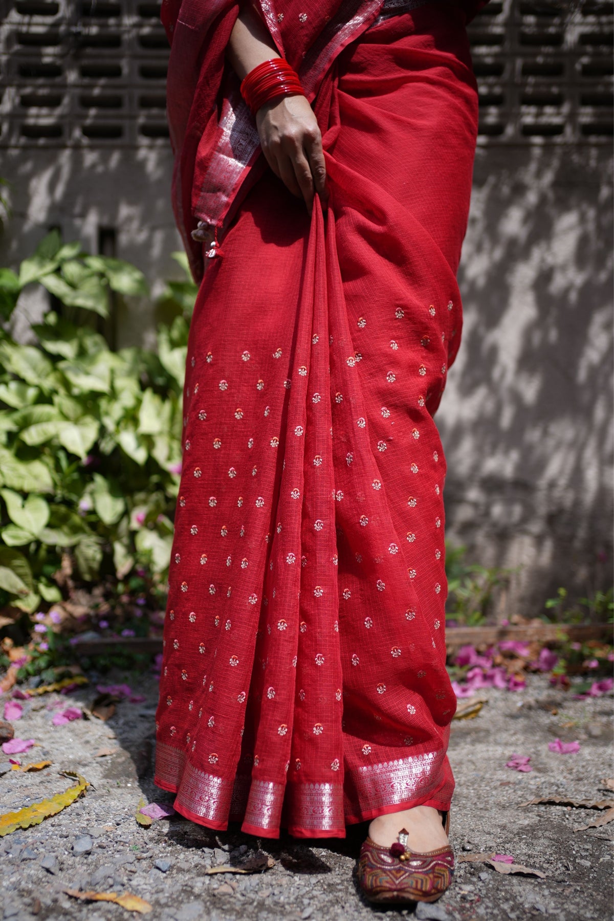 Ridhi Shimmering Heritage Red Saree
