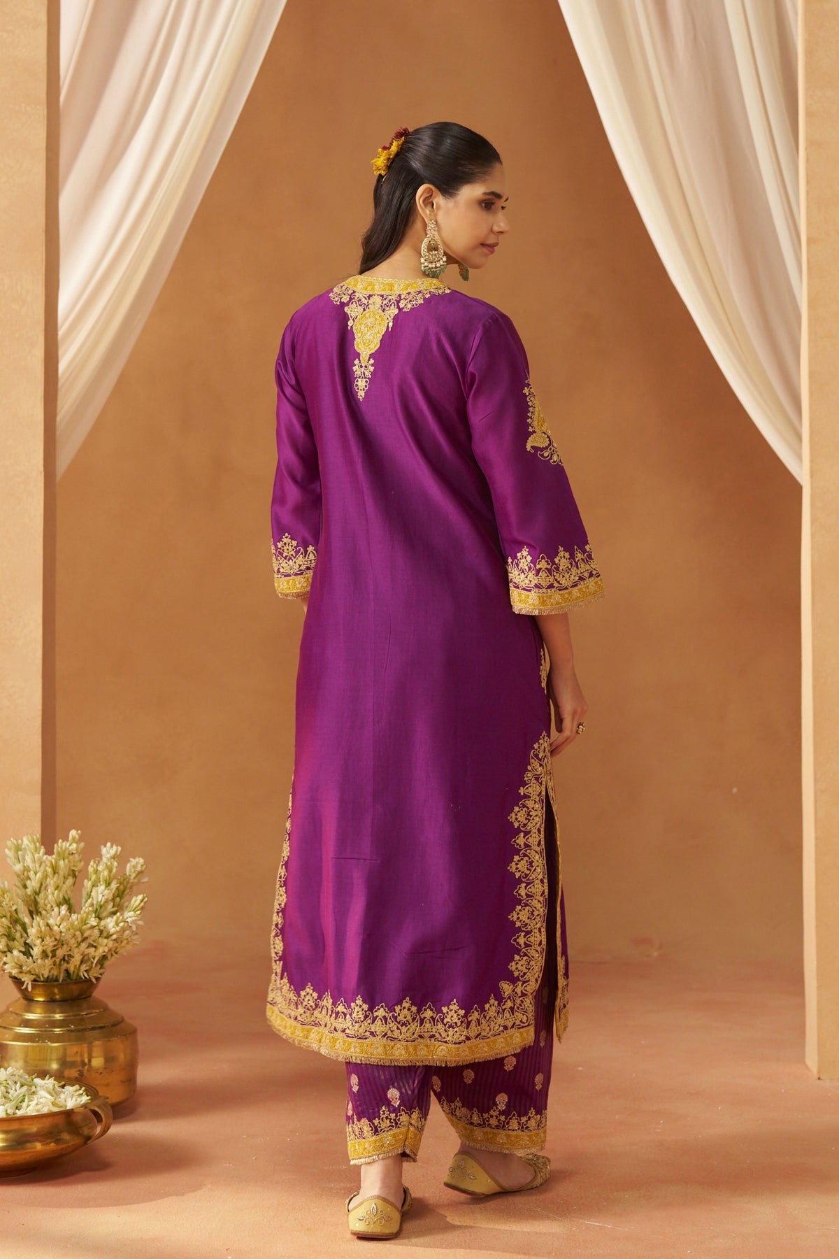 Mubina Deep Purple Kurta Set