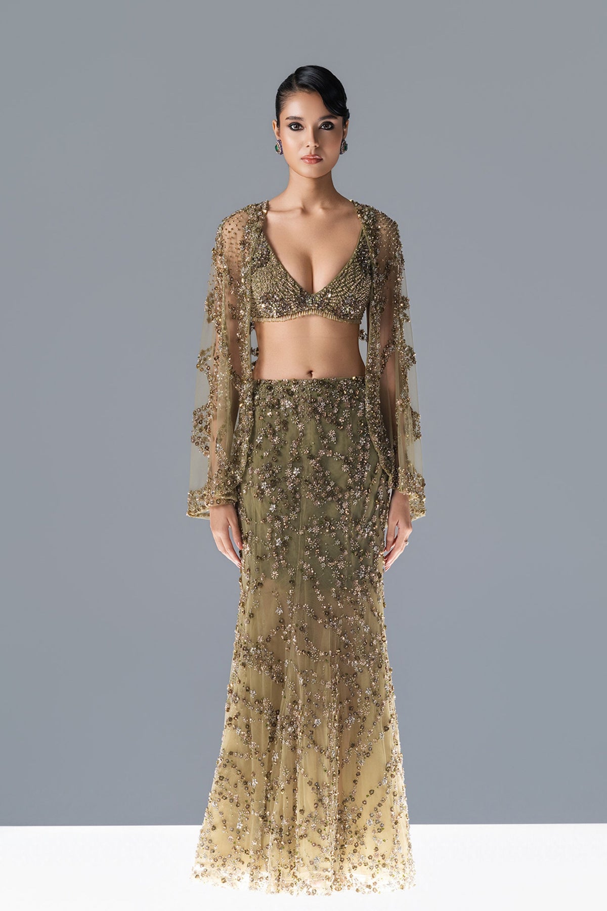 Nova Fern Lehenga Cape Set