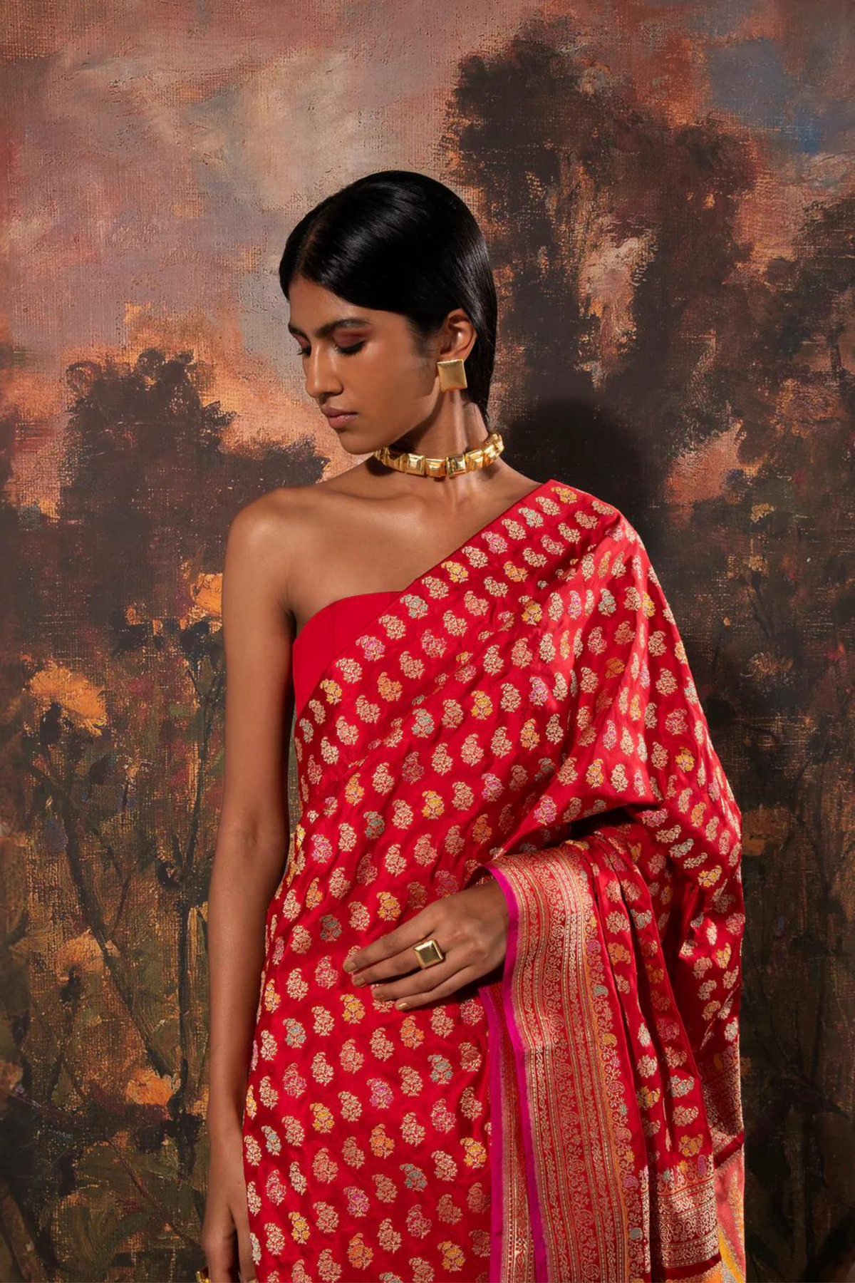 Handwoven Red Silk Saree