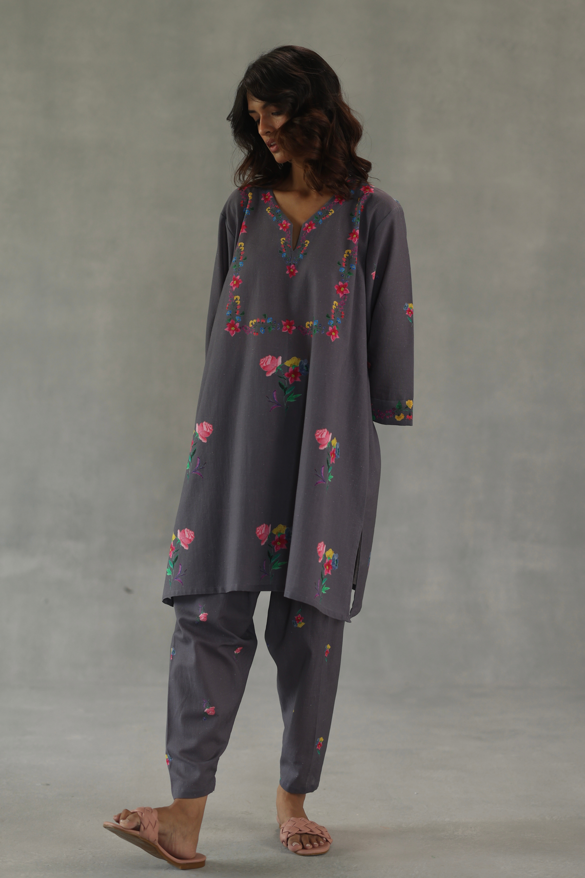 Grey Jardin Tunic Set