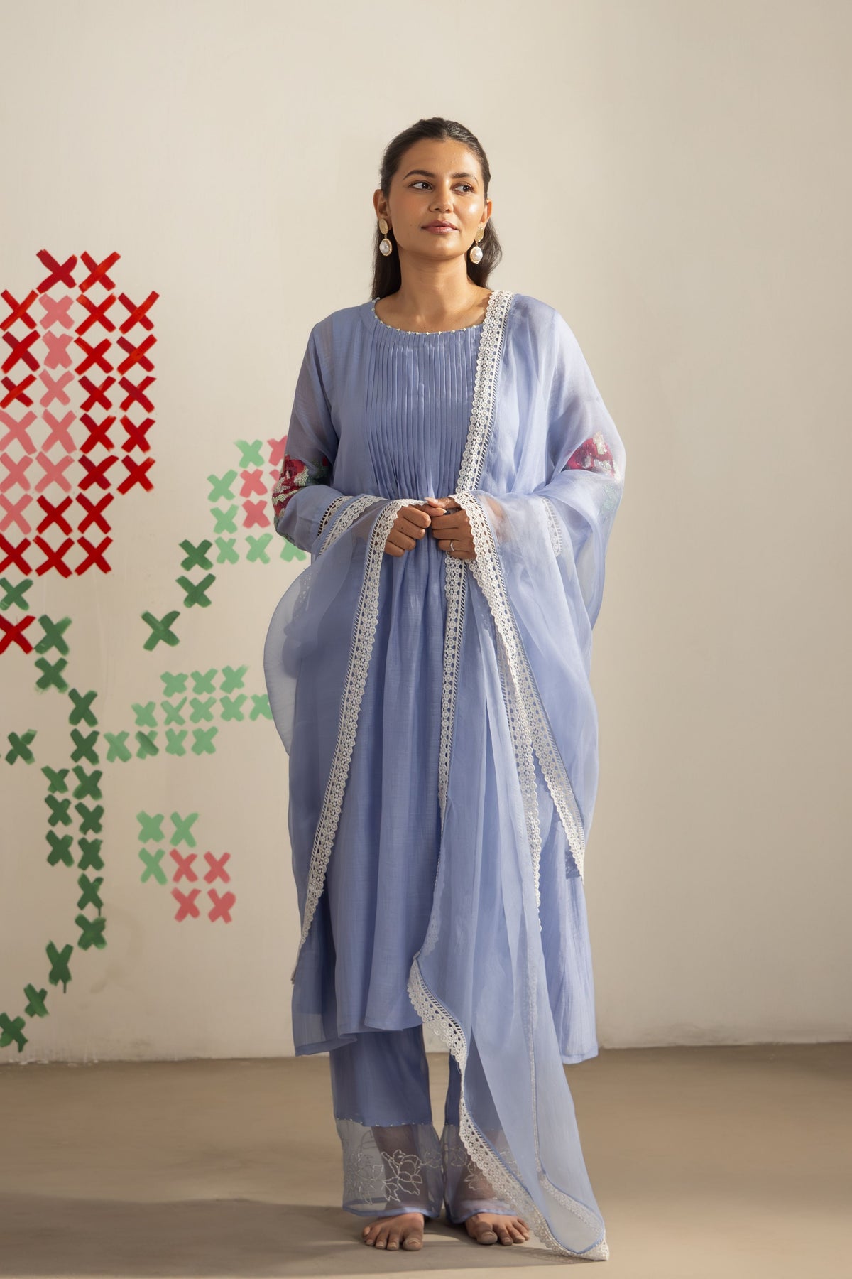 Powder Blue Lliy Kurta Set