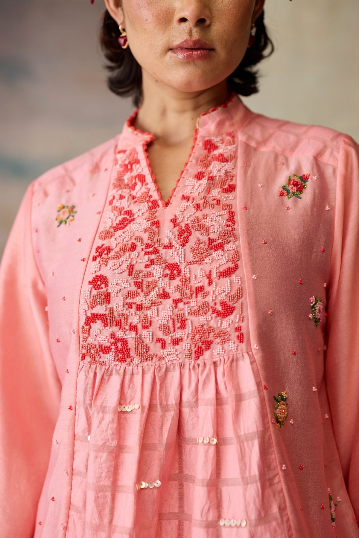 Rose Gathered Top