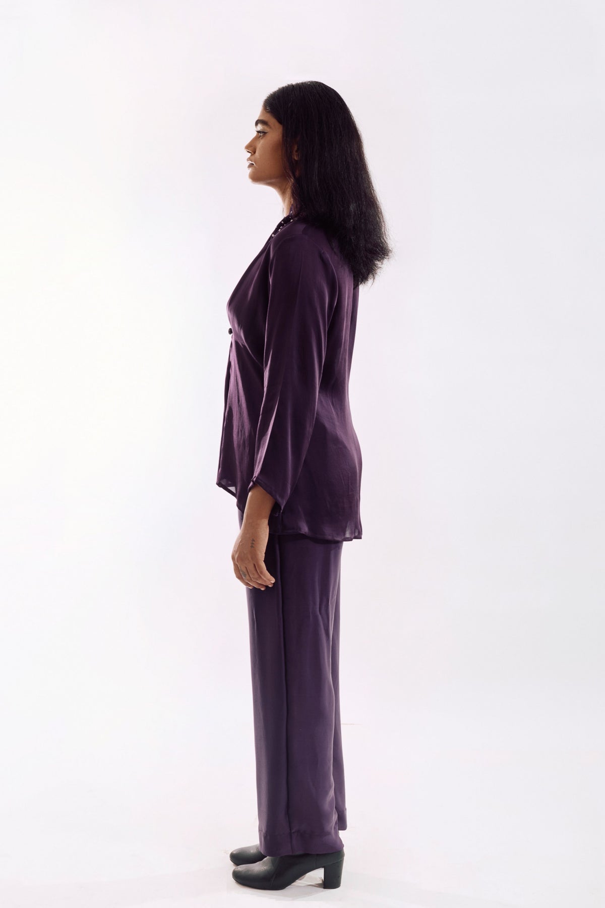 Purple Button Down Co-ord Set