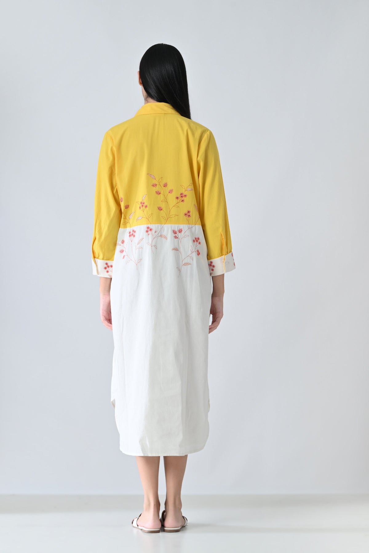 Sunlit Bloom High Low Shirt Dress