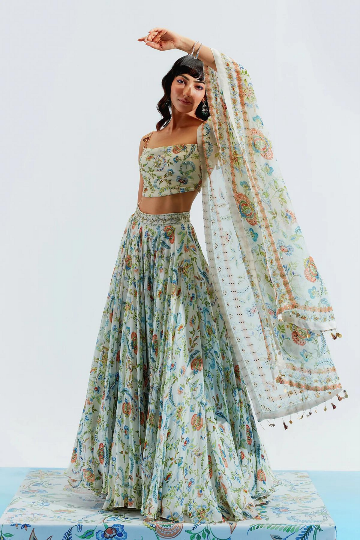 Amira Ivory Embroidered Lehenga Set