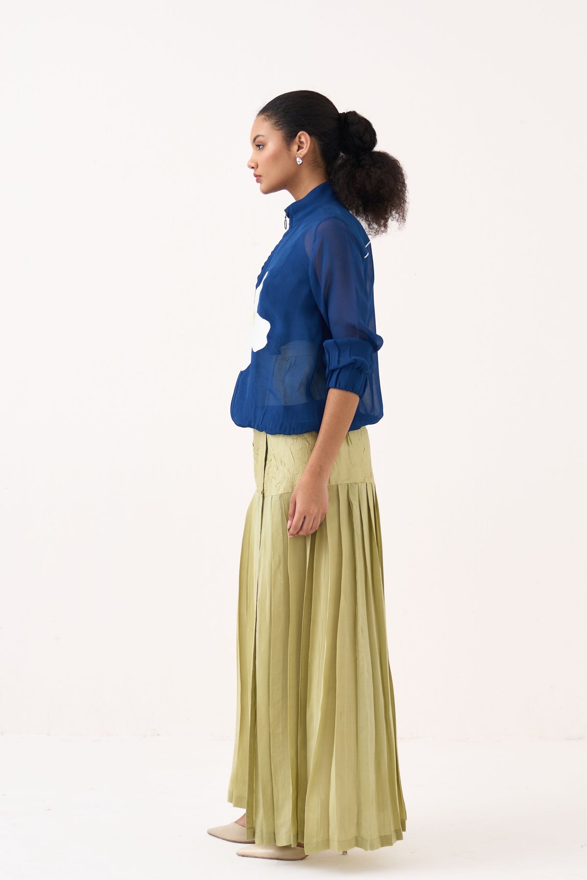Overlap Pleated Skirt