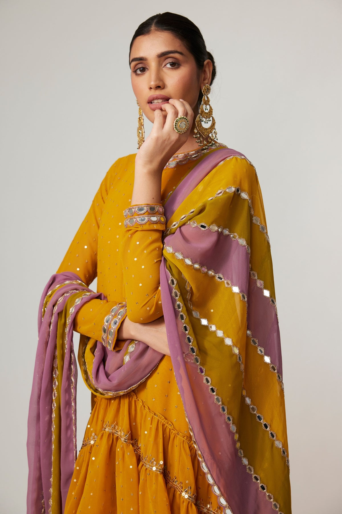 Mustard Dhoti Kurta Set