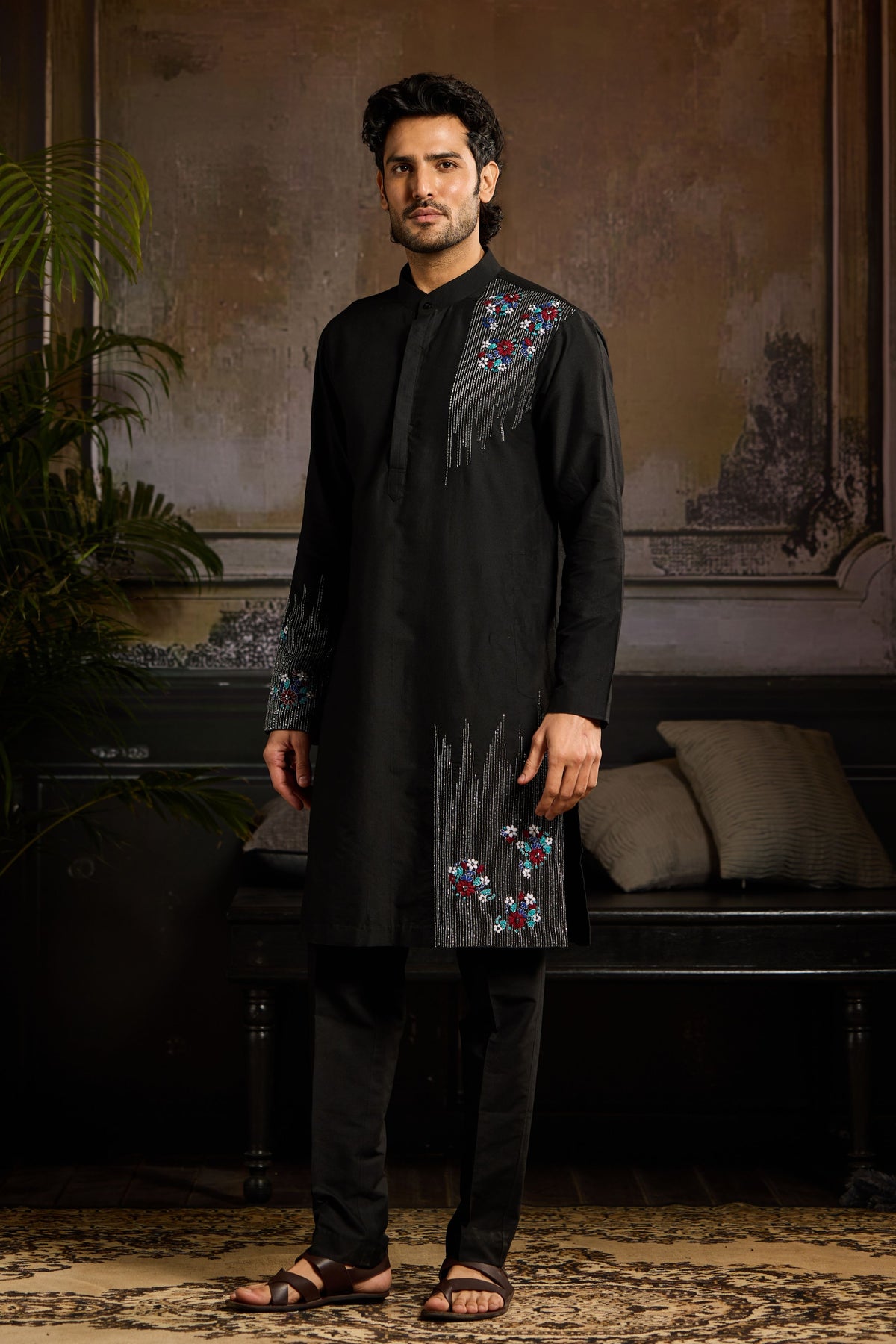 Silver Motif Kurta Set