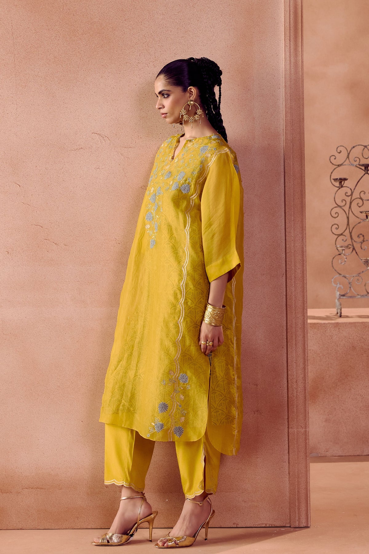 Mustard Kaftan Set