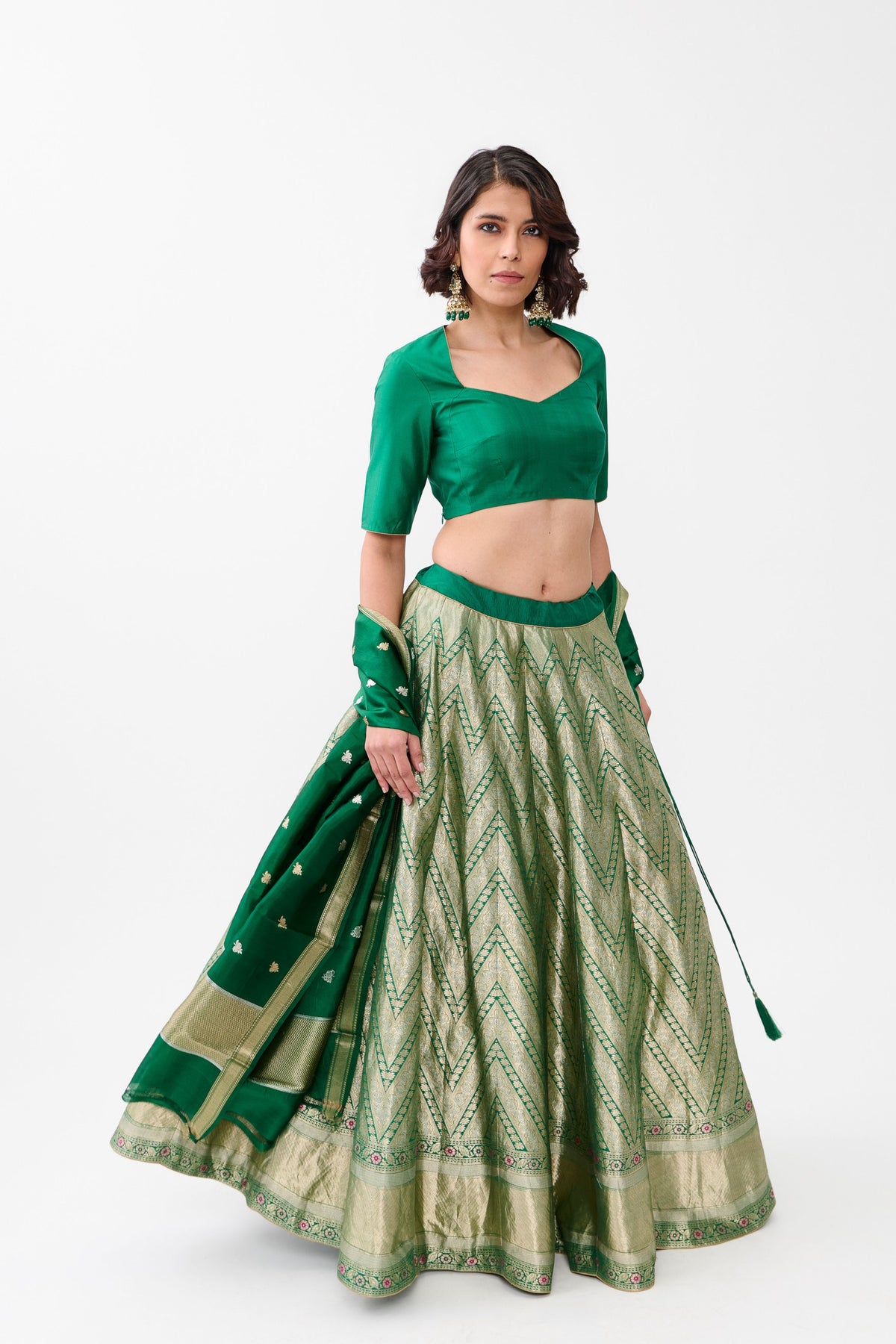 Green Aarwa Lehenga Set
