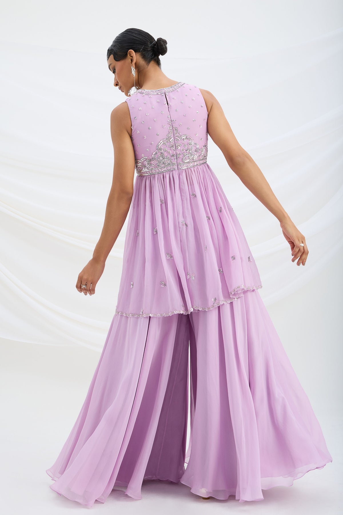 Lilac Organza Sharara Set