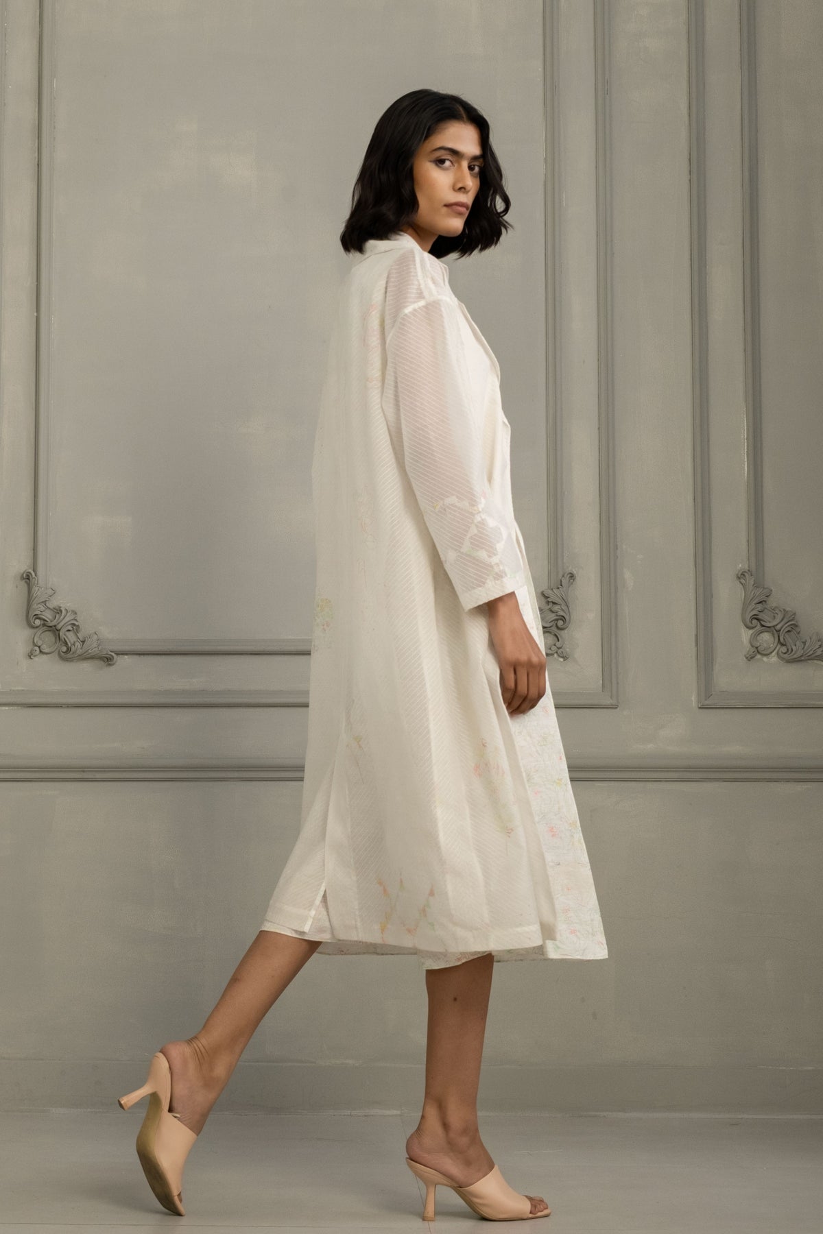 Ivory Quilted Jacket Jumpsuit